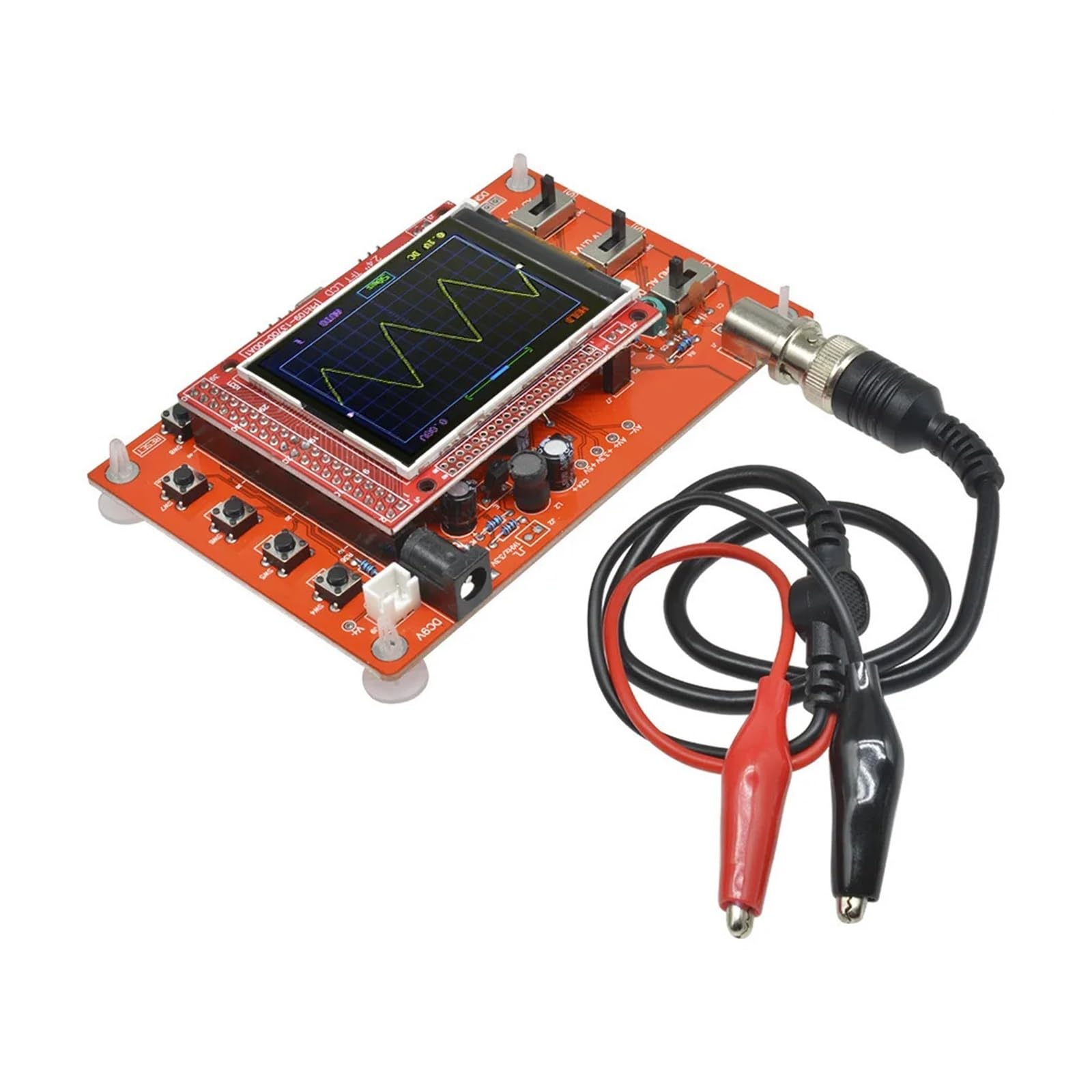 DS0138 Digitales Oszilloskop, 2,4 Zoll TFT mit LCD-Display, Sonden-Testclip, komplett montiert for DIY-Messgerät