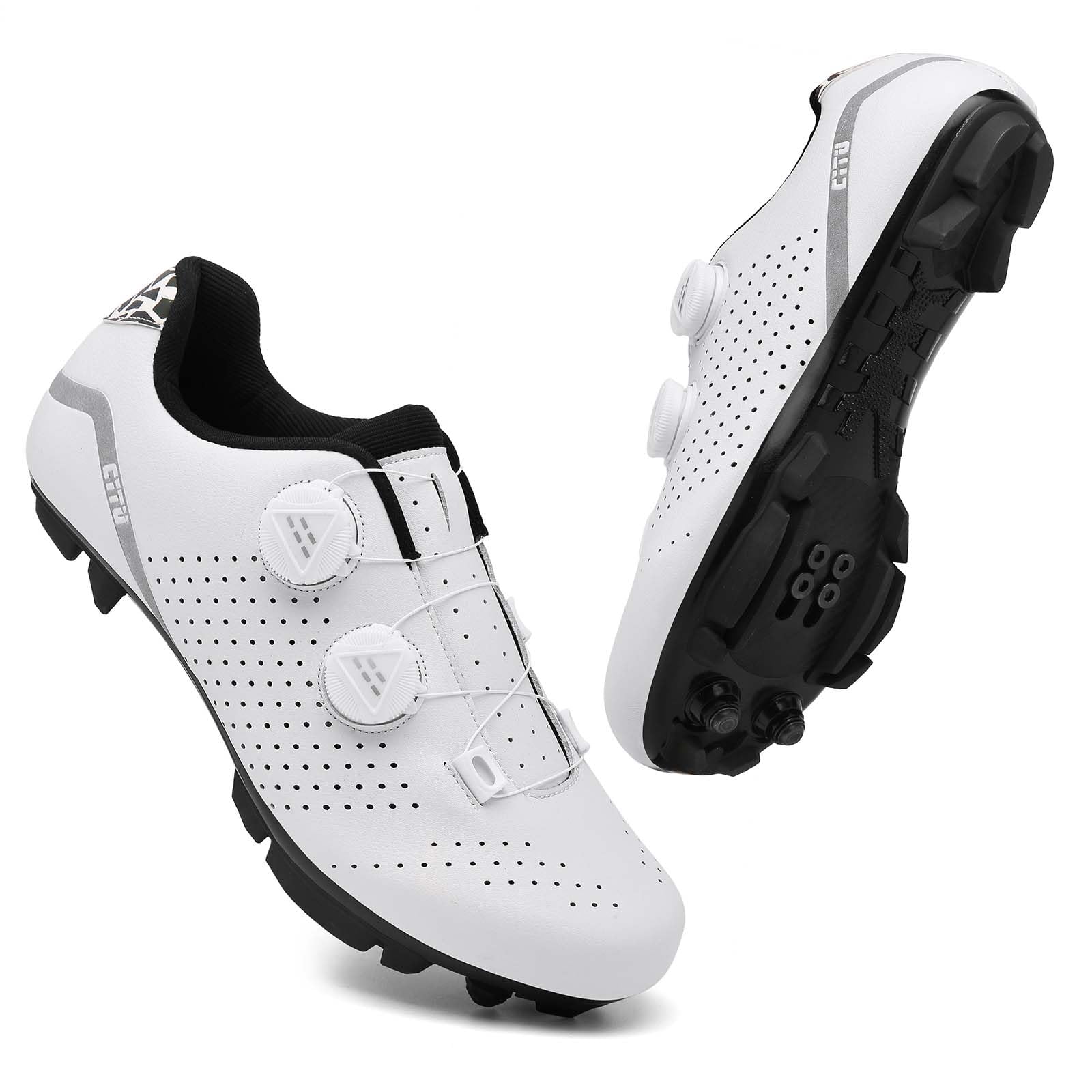 NGARY MTB Schuhe Fahrradschuhe Herren Damen kompatibel mit SPD 2 Schrauben mit Cleats, Mountainbike Schuhe Unisex Radsportschuhe Draussen