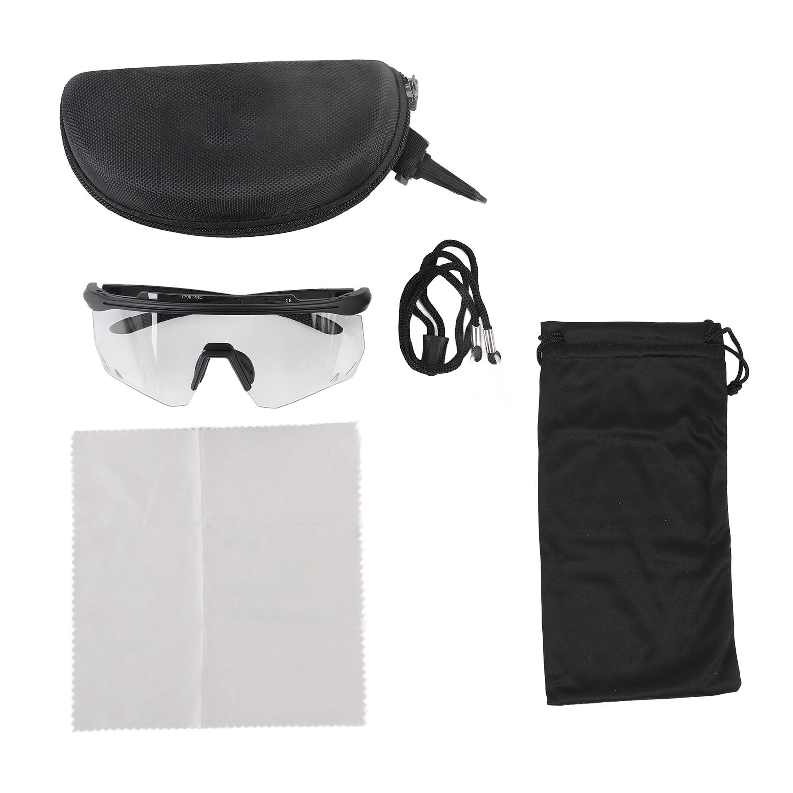 SUNGOOYUE Photochromic Cycling Glasses, TR90 Frame PC Lens Adaptive Lightweight Sports Sunglasses for Men Women Cycling Running Driving Fishing Skiing (Black)