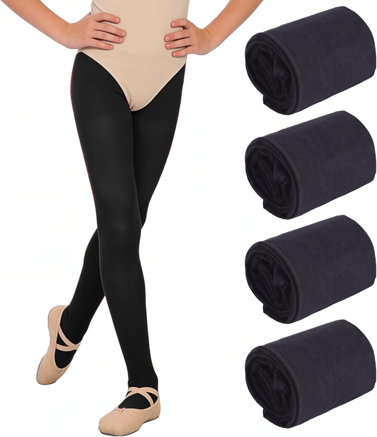 NOQ Meisjespanty 20 denier klassieke semi-transparante schoolvoet zacht ballet dans casual panty duurzaam effen tiener alledaagse kousen, Bianco, 12-13 jaar