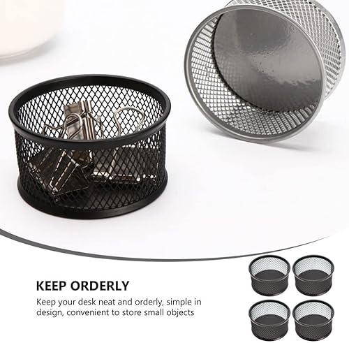 Miniatura 2 de Tofficu 4 unids apilable clip de malla titular taza para escritorio de malla clip organizador de papel negro