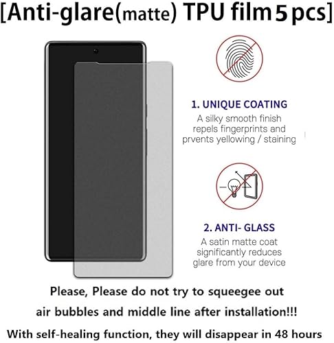 Miniatura 3 de 5+2 5 protectores de pantalla de película de TPU antirreflejos (mate) + 2 protectores de lente compatibles con Oneplus 10 Pro 5G 2022 Protector de