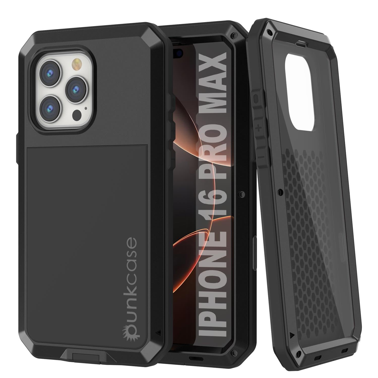 Punkcase for iPhone 16 Pro Max Metal Case | Heavy Duty Military Grade Armor Cover | Hard Aluminum & TPU Design W/Tempered Glass Screen Protector for