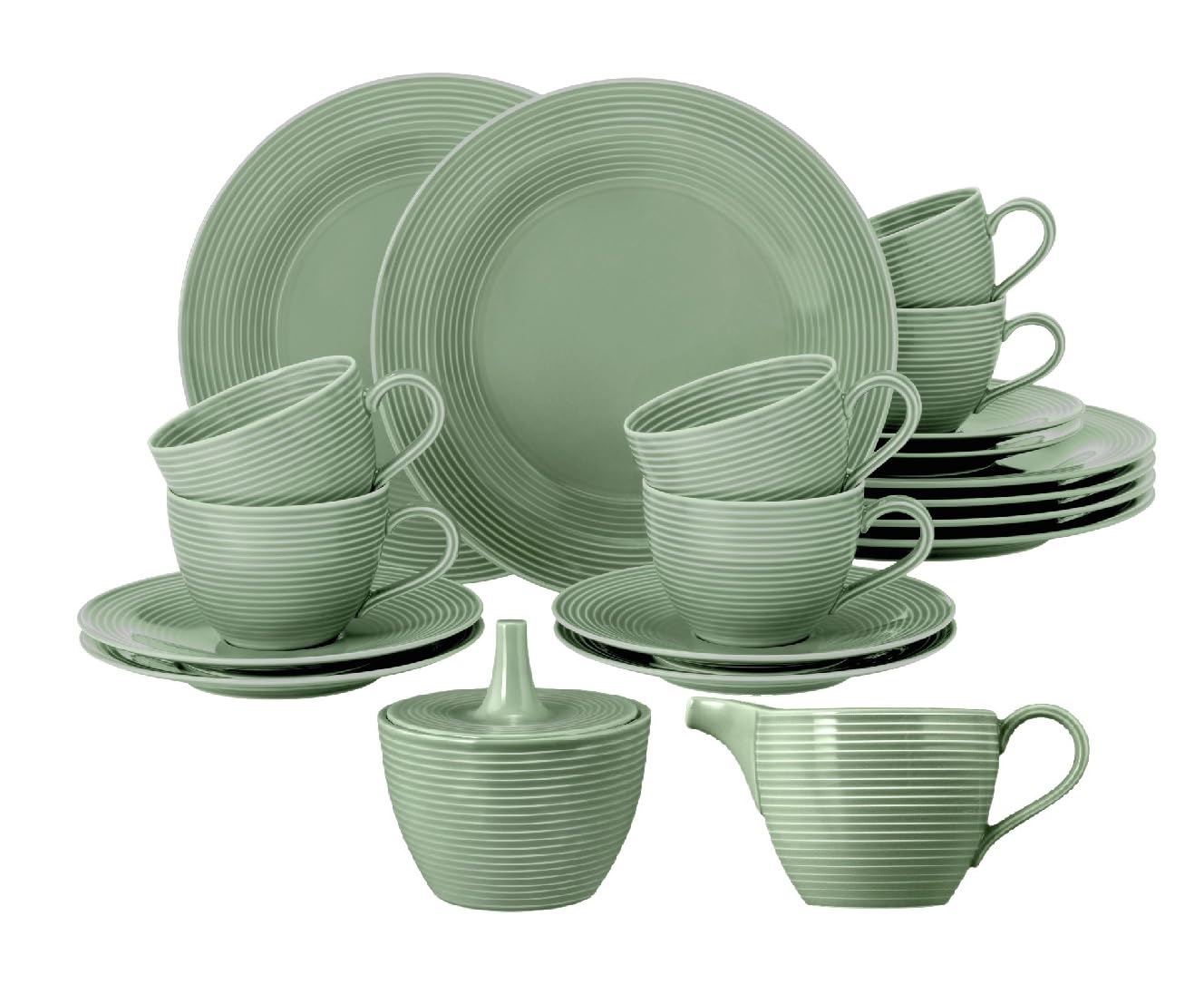Generisch Seltmann Weiden Beat Salbeigrün Kaffee Service 20-TLG.