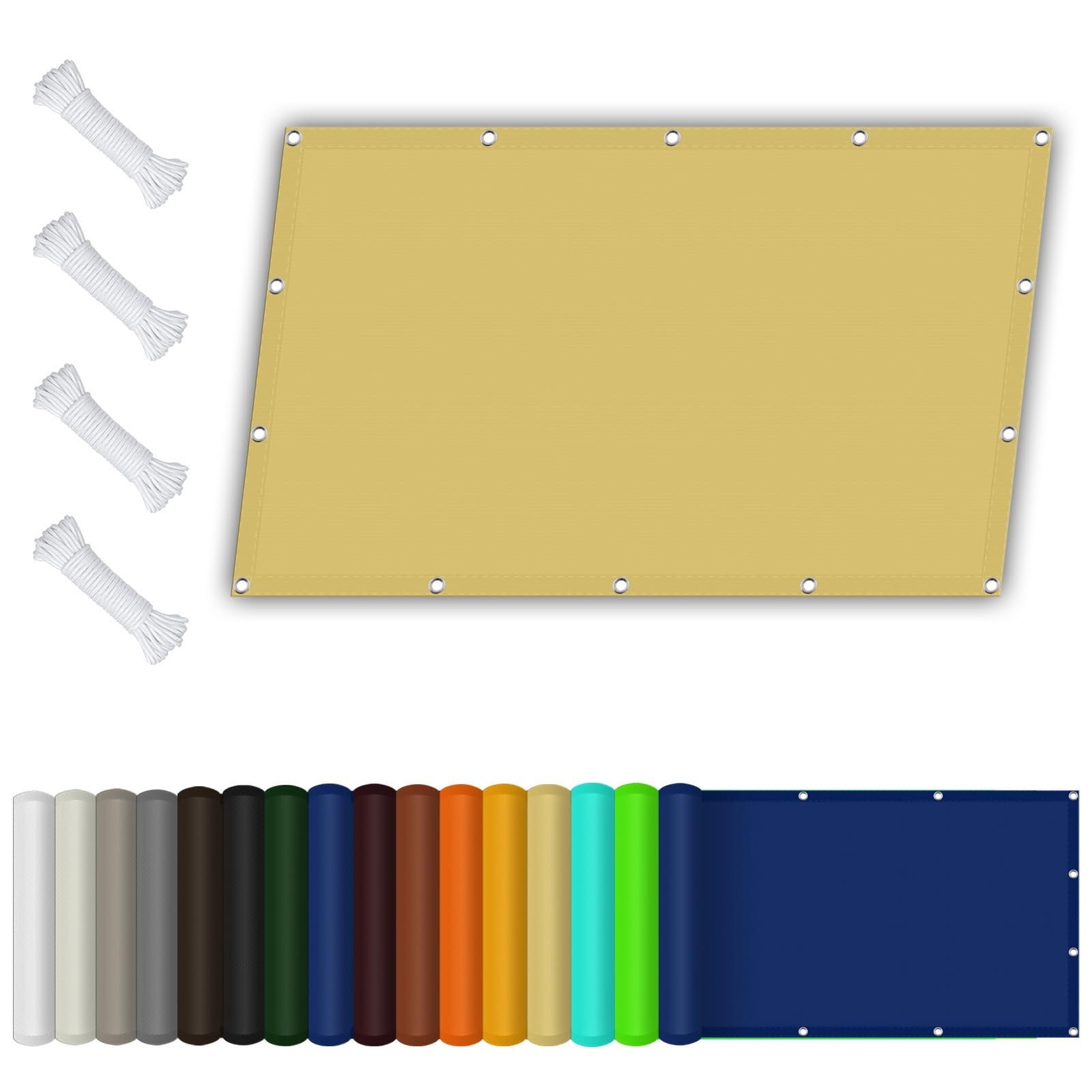 Voile d'ombrage imperméable 4x4.2m pour terrasse et jardin sable
