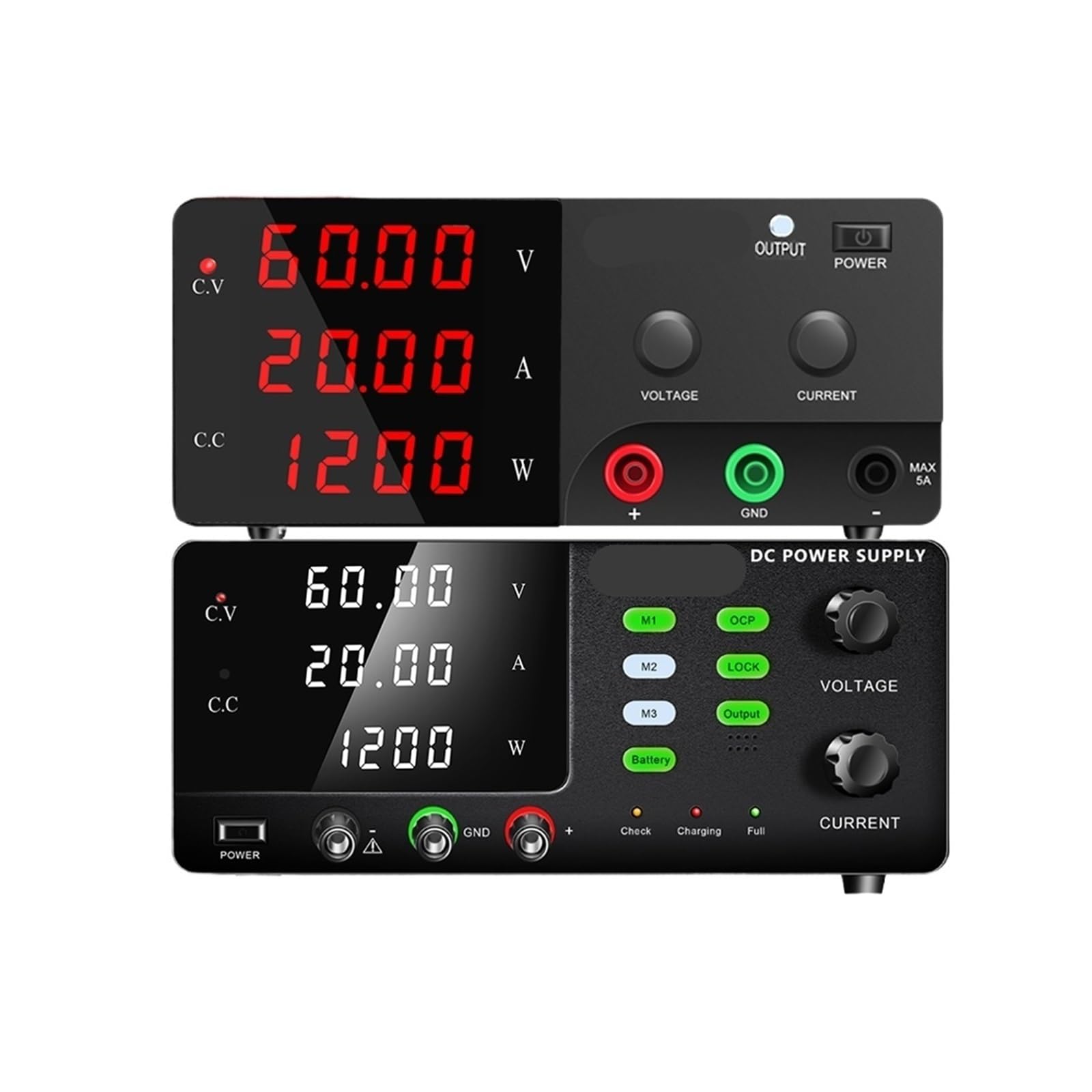 JJKKOZVQF 1PCS 60V 20A DC Power Supply 1200W/900W/600W Voltage Stabilizer(OCP Battery 30V 20A,AC 110V)