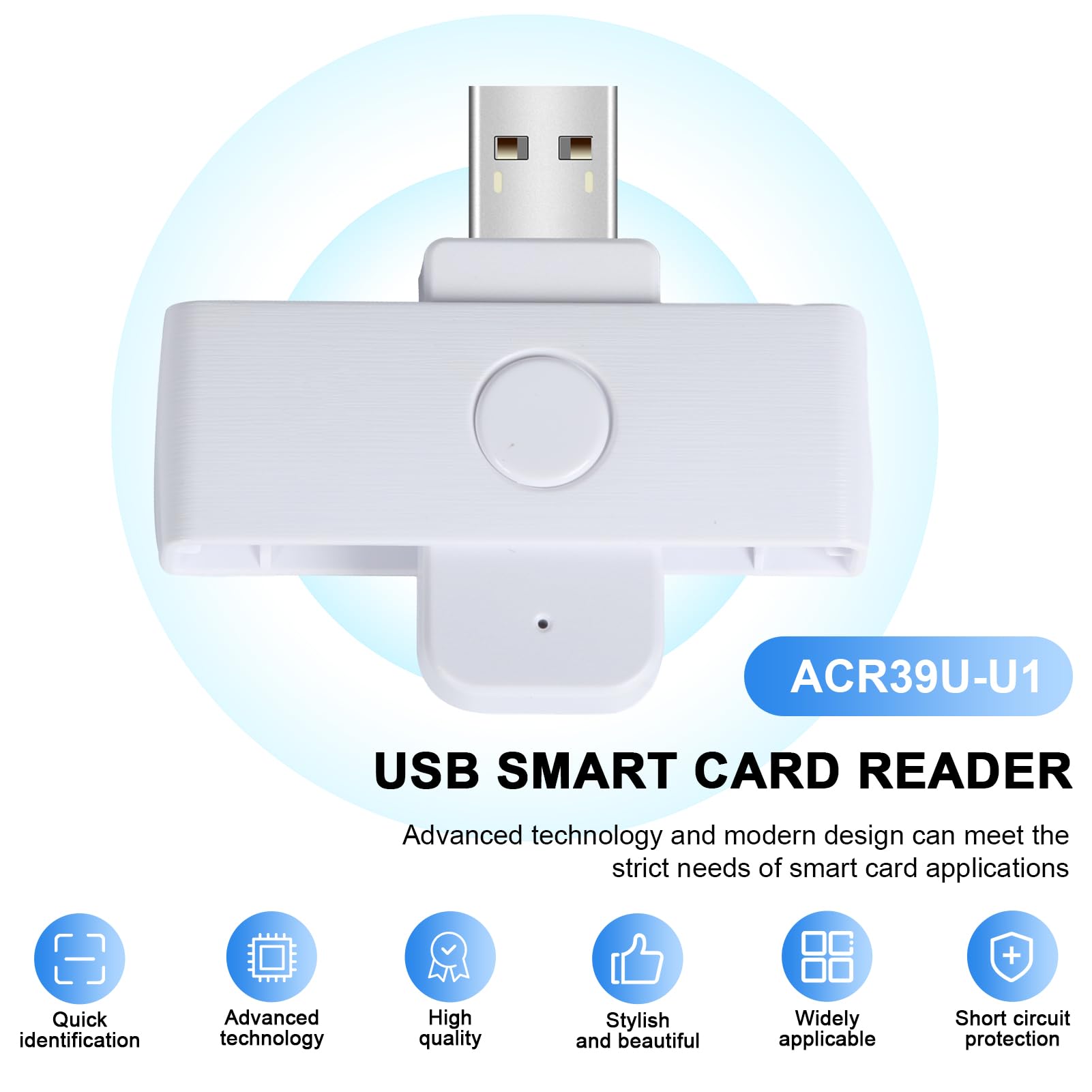 DEWIN Lector Tarjetas USB, ACR39U-N1 Lector y Grabador de Tarjetas IC Inteligentes PocketMate II USB para Firma Digital CNS CRS