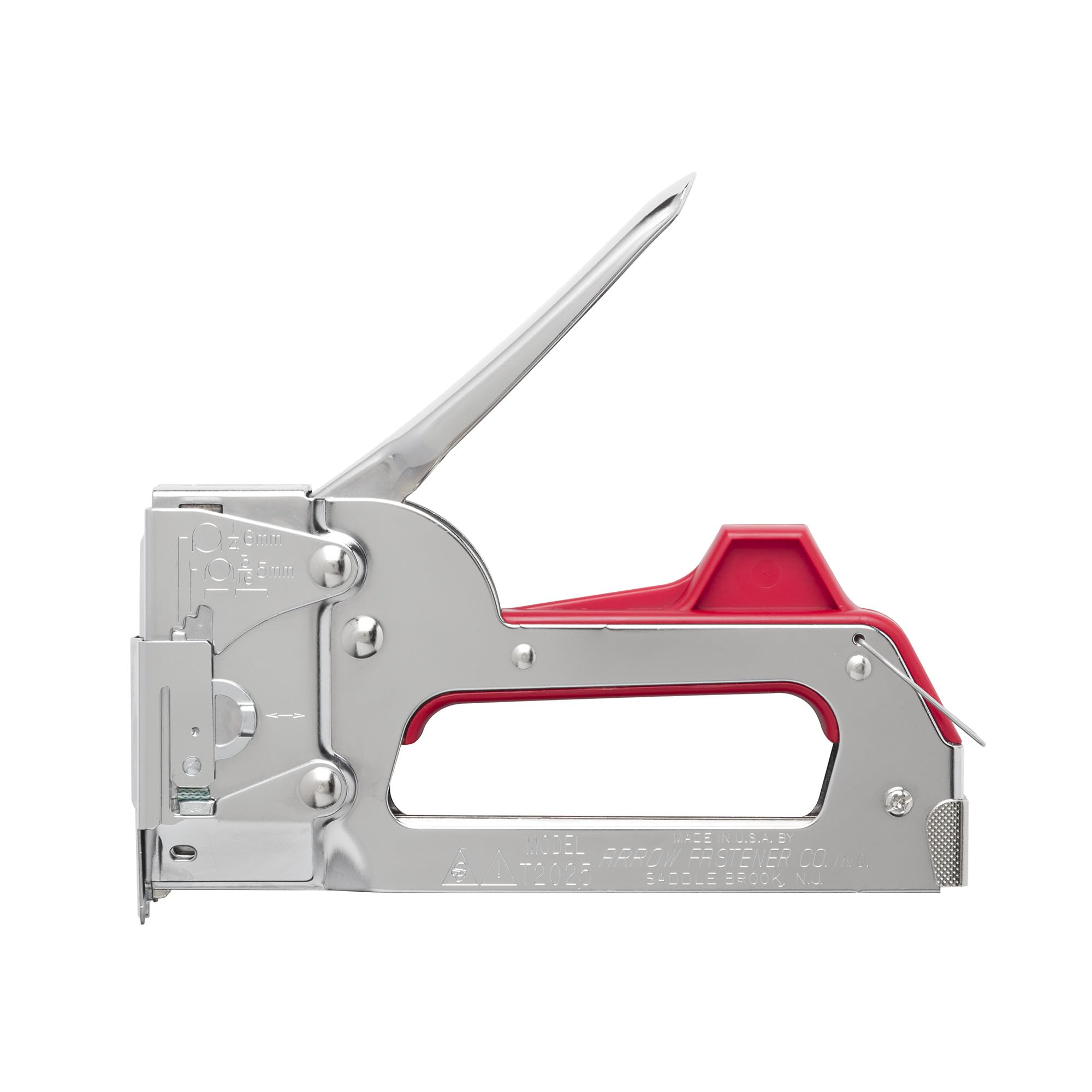 Arrow T2025 2-In-1 Staple Gun and Wire Tacker for Upholstery, Crafts and Low Voltage Wiring, Fits 3/8”, 7/16", or 9/16” Round Crown, or 5/16”, 3/8”, or 1/2" Flat Crown Staples