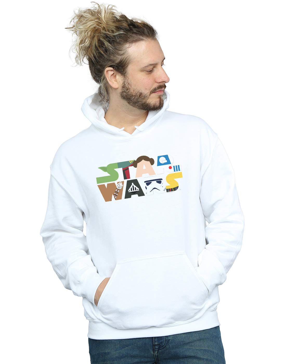 Star Wars Men's White Character Logo Hoodie In | Size: Small