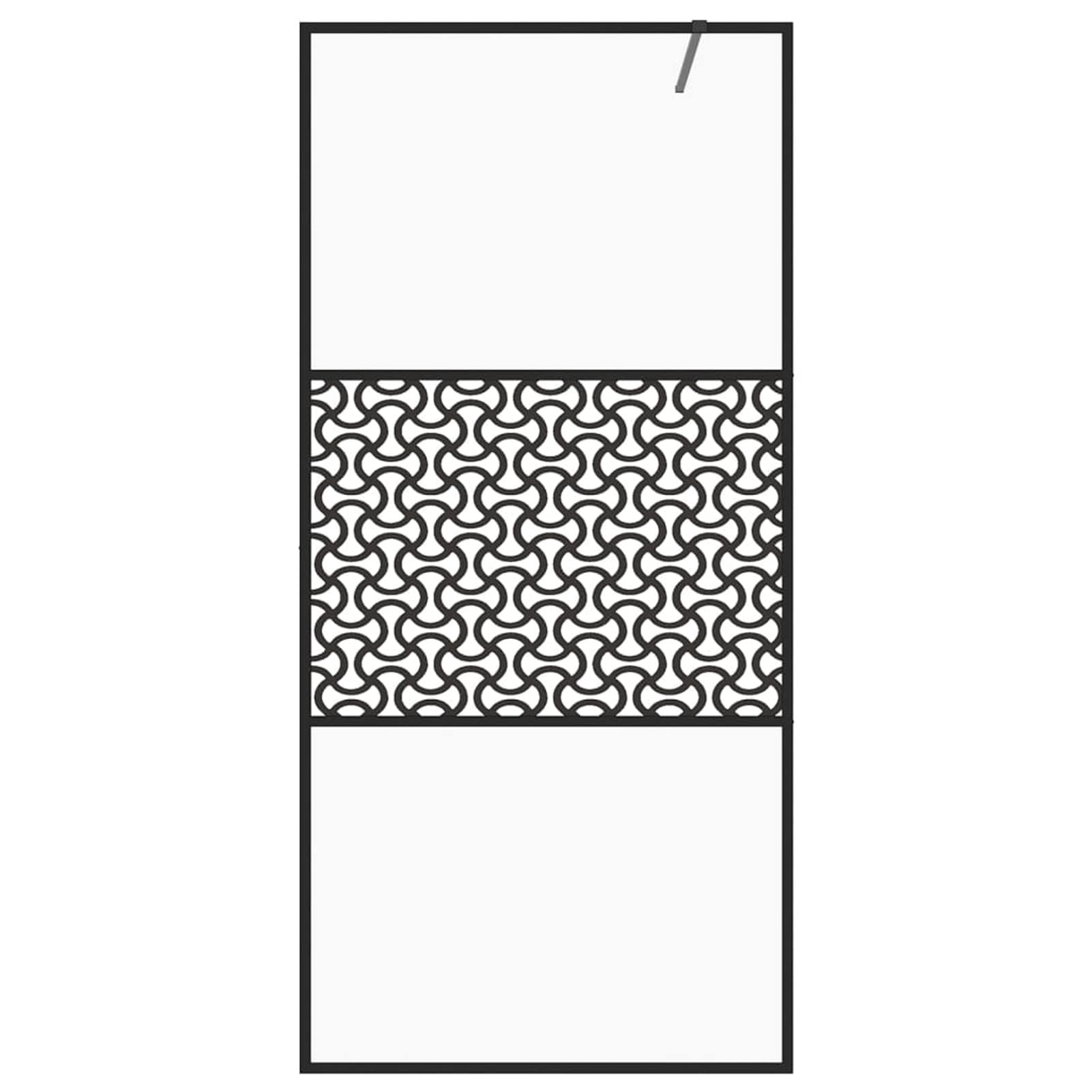 LAPOOH Mampara Ducha accesible Vidrio ESG Transparente Negro 100x195cm, Mampara Bañera, Mampara Baño Ducha, Cabina De Ducha, Mampara Baño - 151030