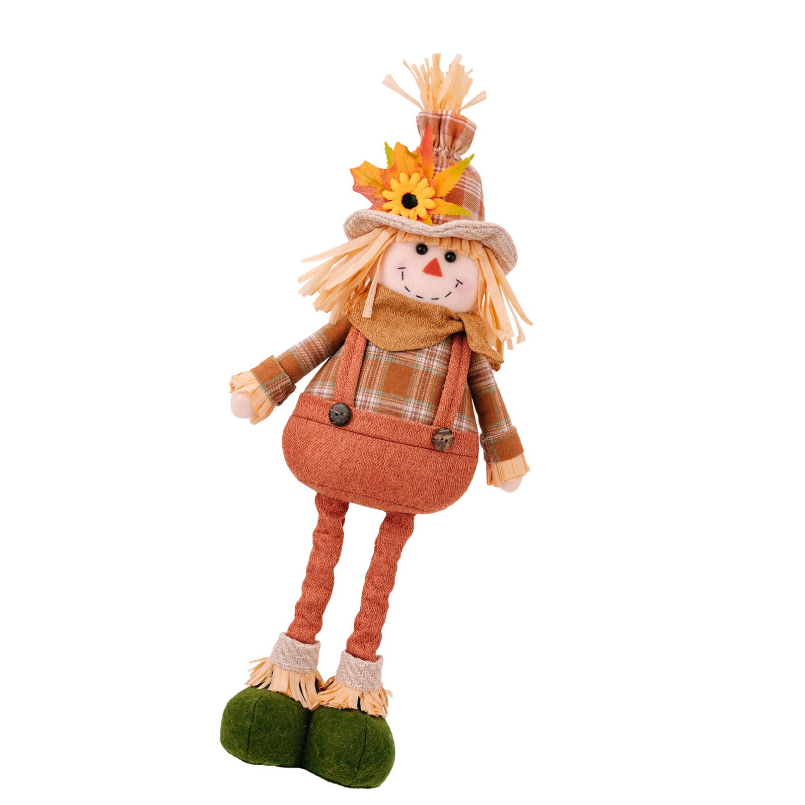 carotoe Thanksgiving Harvest Season Scarecrows Ornament Adjustable Tabletop Decoration for Home Retractable Figurine Jewelry Family Friendly Scarecrows Dolls
