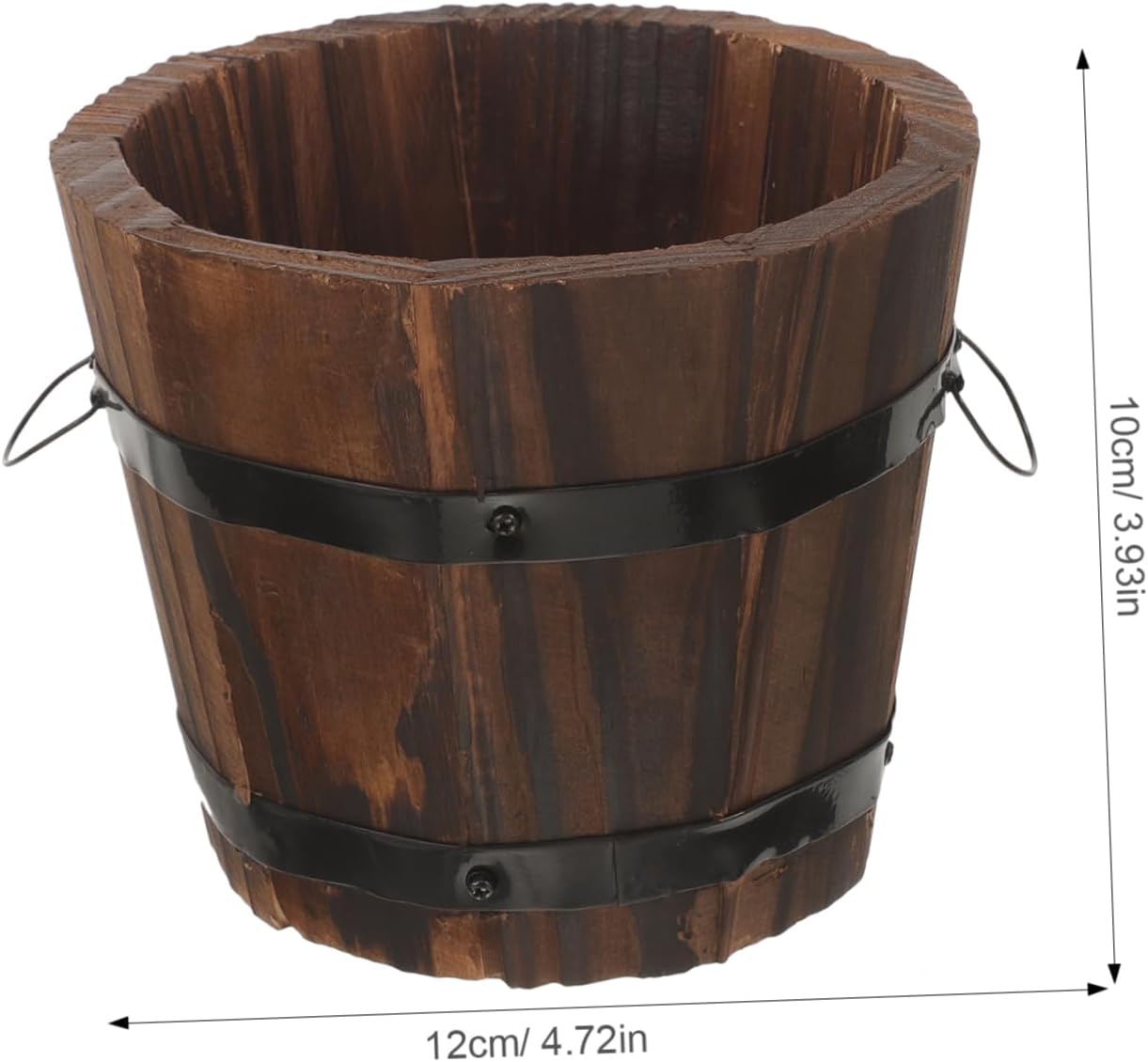 Luxshiny 4pcs Small Barrel Planter Pots Rustic Wood Nursery Pots Scratch Resistant Flower Containers for Patio Garden Succulents and Indoor Plants