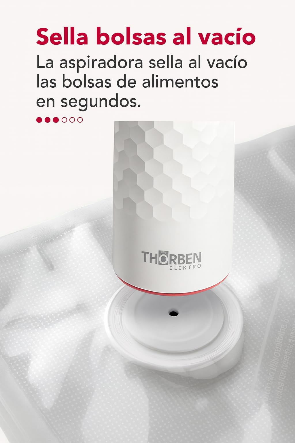 Thörben Envasadora al Vacío Inalámbrica USB-C con Autoapagado, Tupper Vidrio Borosilicato 1 L, 10 Bolsas Reutilizables (5S/5M), 2 Tapones Vino