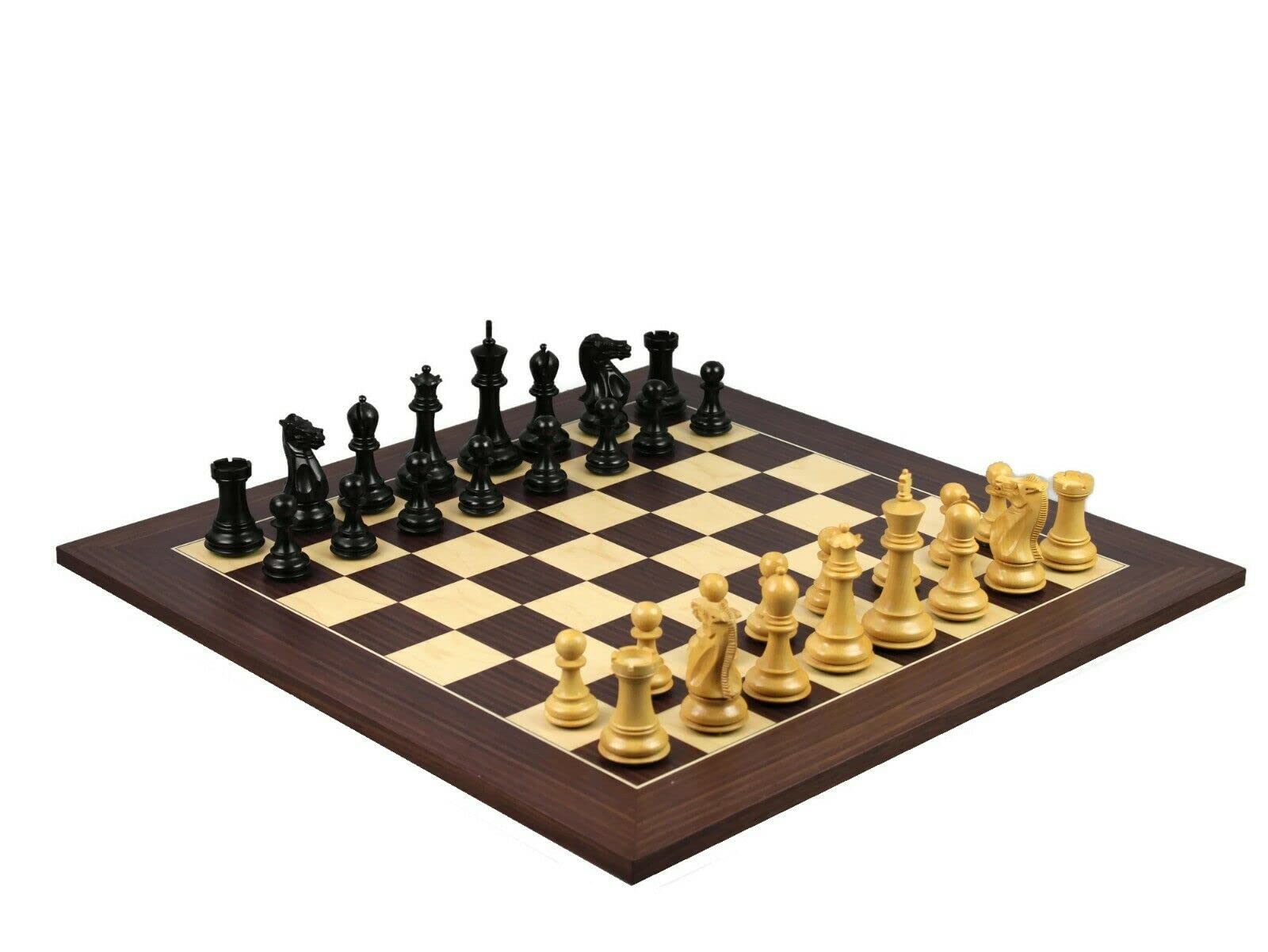 Set di scacchi in legno Macassar Board 20 pollici ponderato Ebanizzato professionale Staunton pezzi di scacchi 3.75 pollici