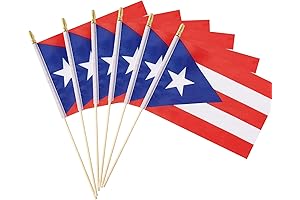 12 Pack Puerto Rican Flags on Sticks Puerto Rico Small Mini Hand...