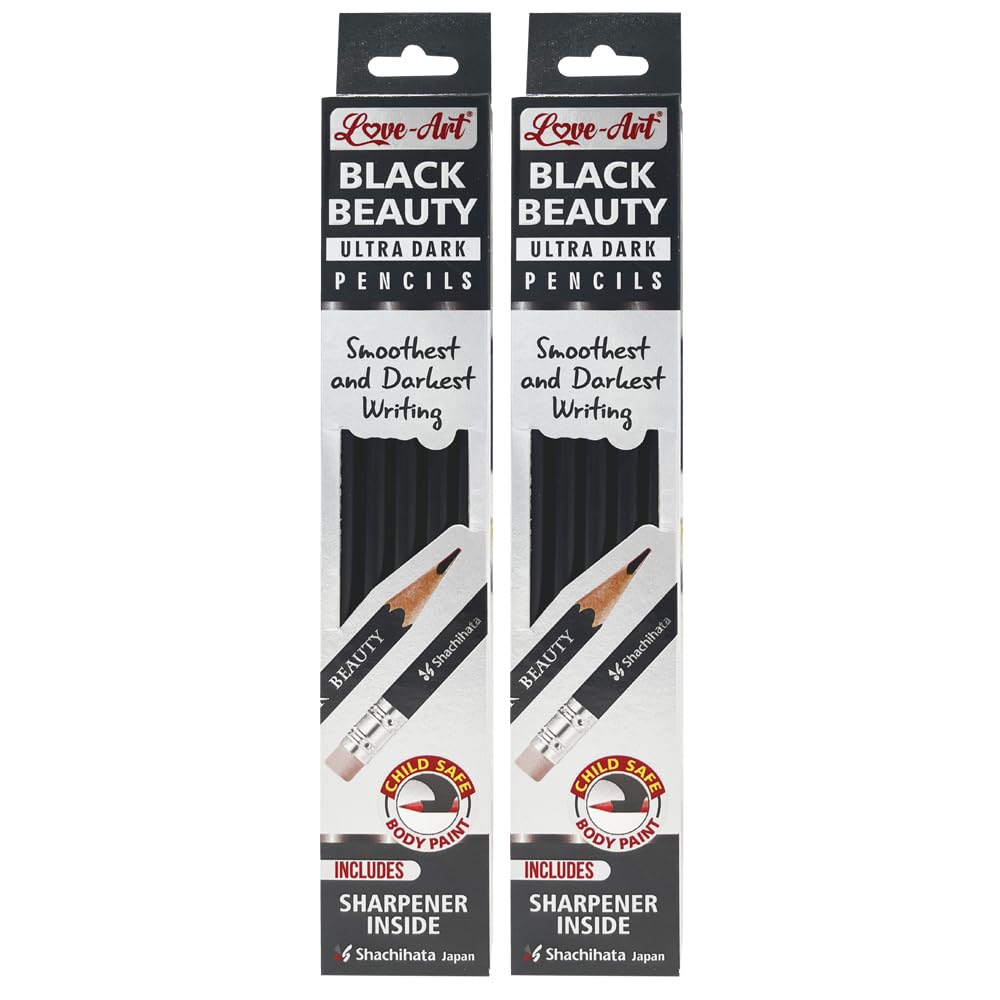 Artline Blackbeauty Ultra Dark Pencil 4B With Sharpener Pack of 10 (2 Packs) | Smoothest & Darkest Writing | Easy to Erase & Sharpen (B0CVH832KW) Amazon Price History, Amazon Price Tracker