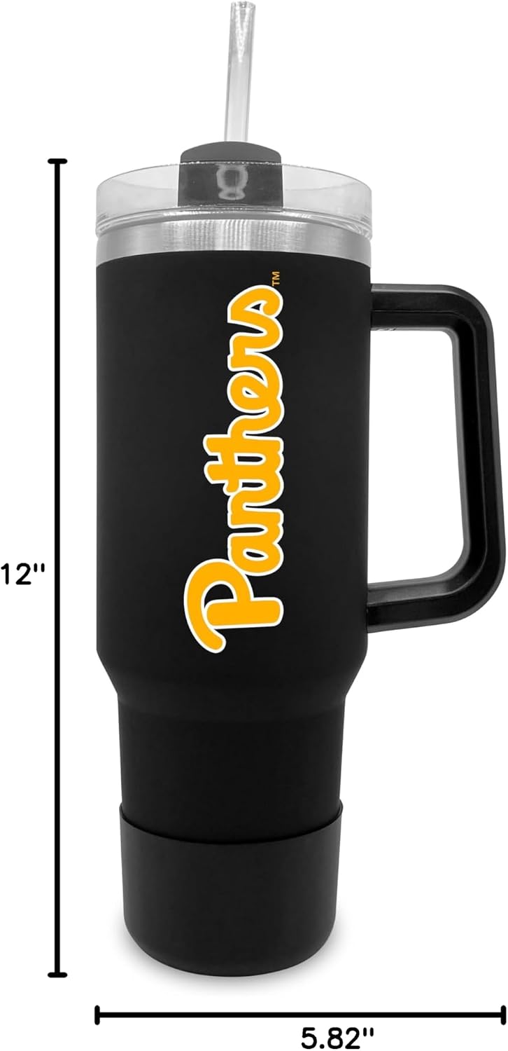 The Fanatic Group University of Pittsburgh 40oz. Tumbler with Handle and Straw - Black