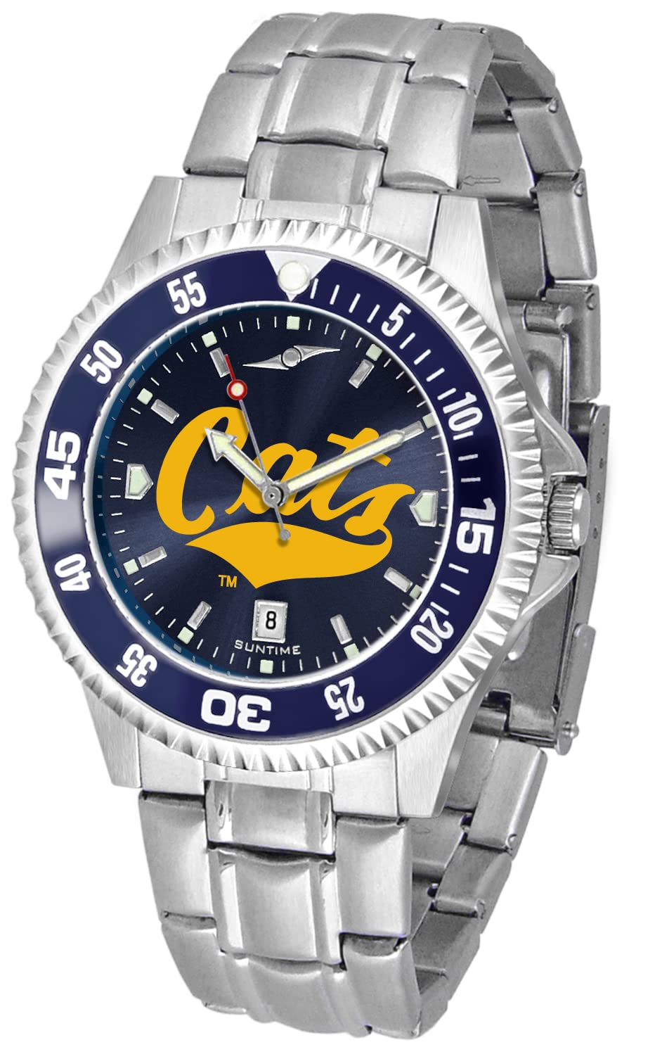 SunTime Men's Competitor 40mm Quartz Watch, 20mm Stainless Steel Strap, Team Color Dial and Bezel