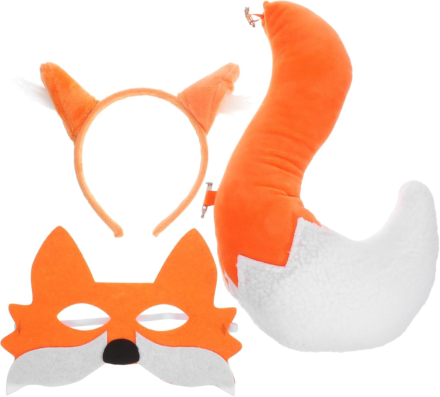LUOZZY Fox Costume Props Fox Mask Ear Headband and Tail Set