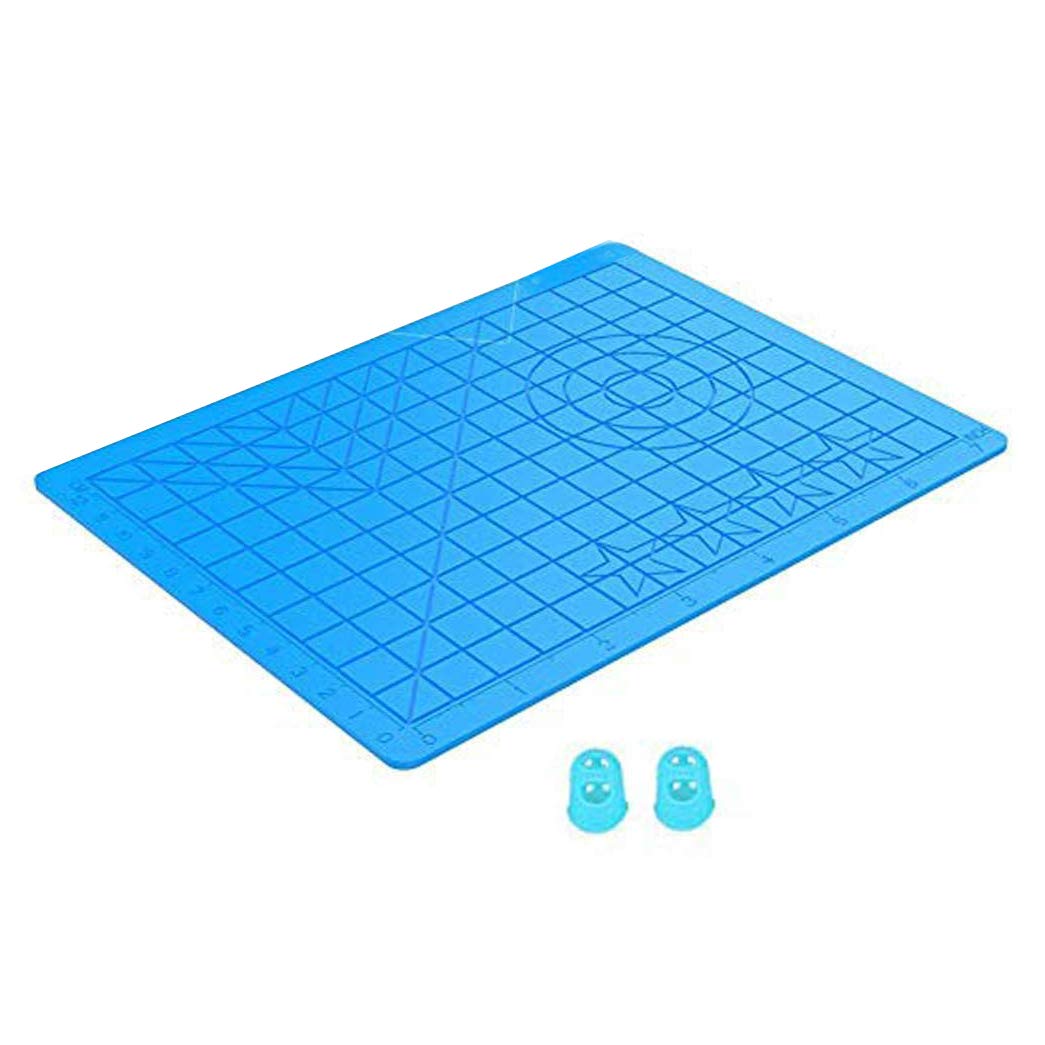 XLKJ Alfombrilla de Silicona para Bolígrafo de Impresión 3D, Almohadilla de Silicona Modelo de Dibujo, Bolígrafo de Impresión 3D Almohadilla de Silicona Azul para Niños y Principiantes