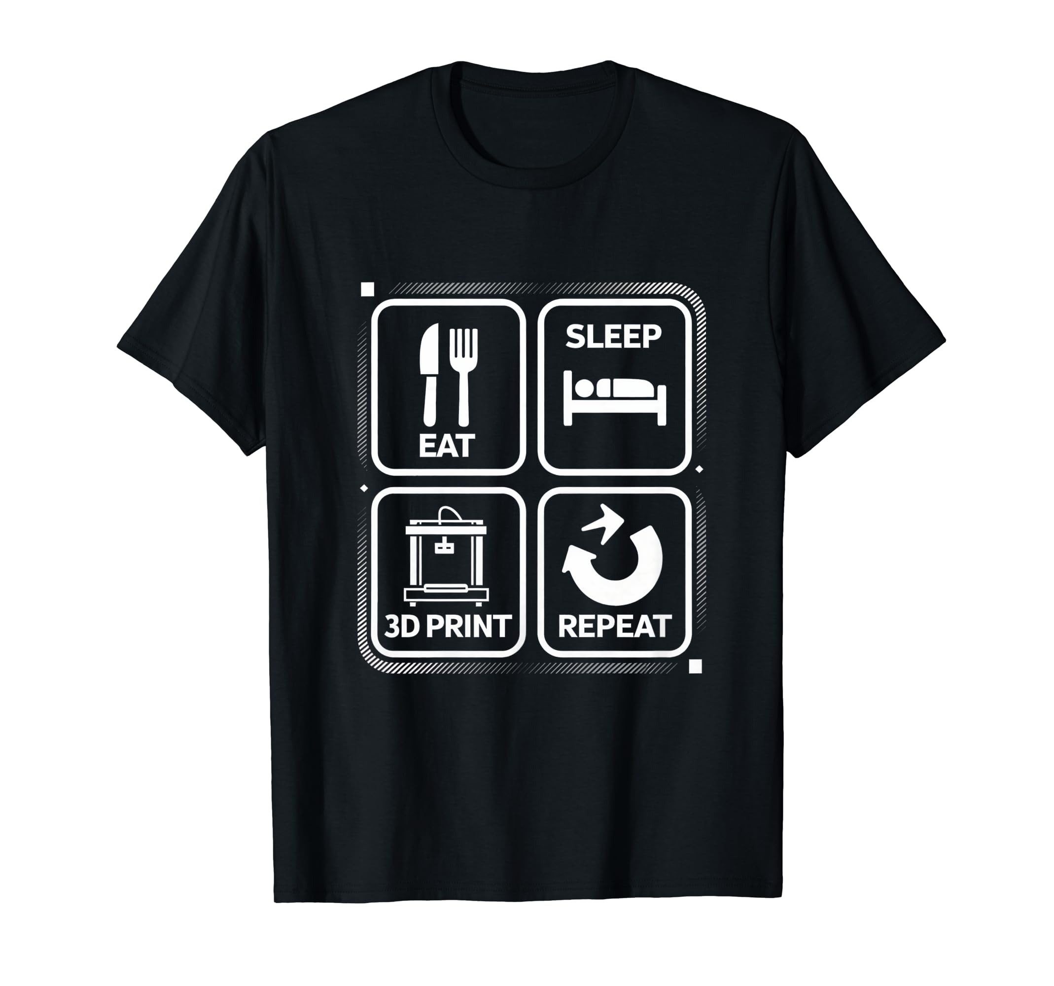 Eat Sleep 3D Print ABS PLA Filament Designer 3D Printing T-Shirt
