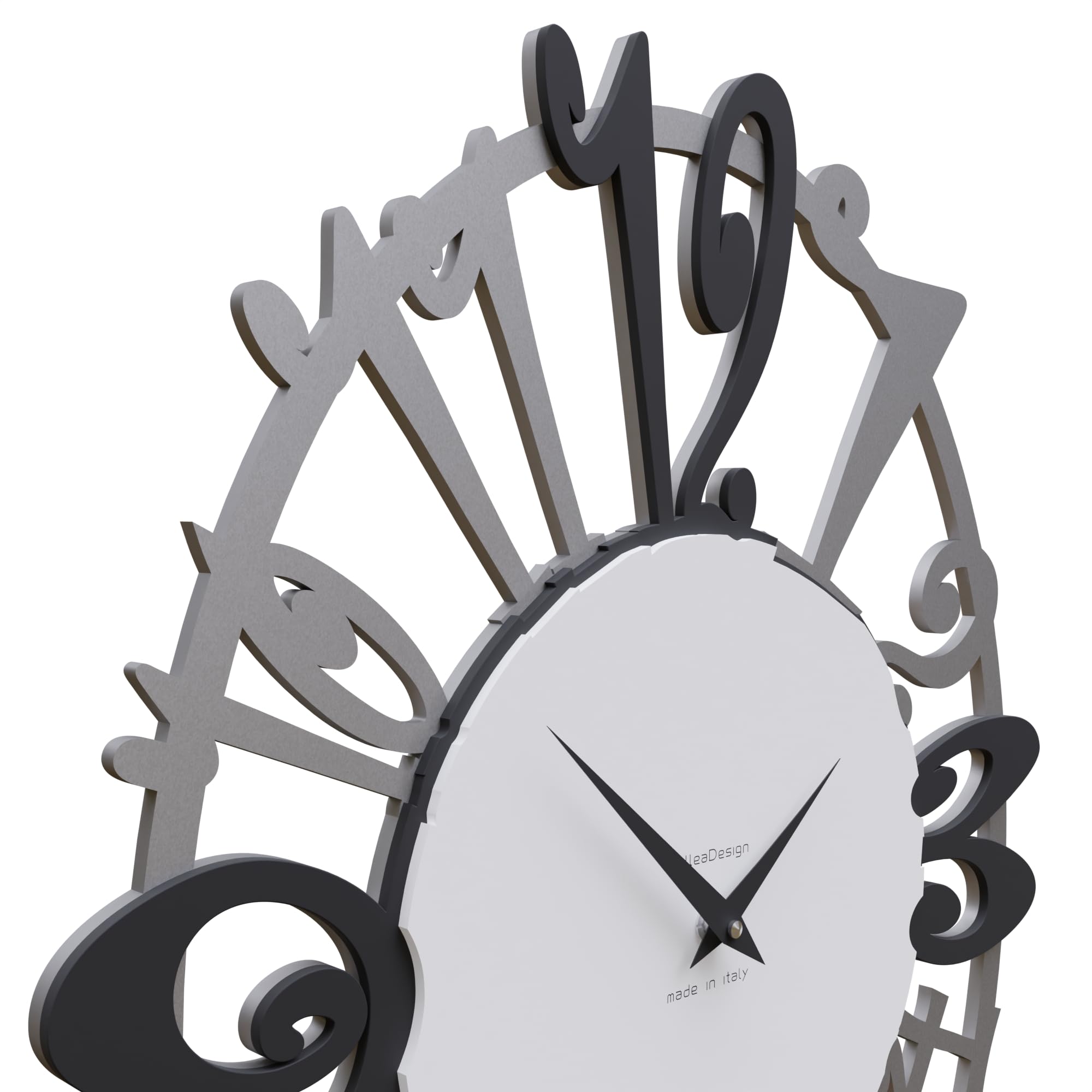 Horloge Murale CalleaDesign Michelle Ruby – 45 Cm – Bois MDF Peint Main – Fabriqué En Italie – Mécanisme Allemand Silencieux – Pile AA Incluse