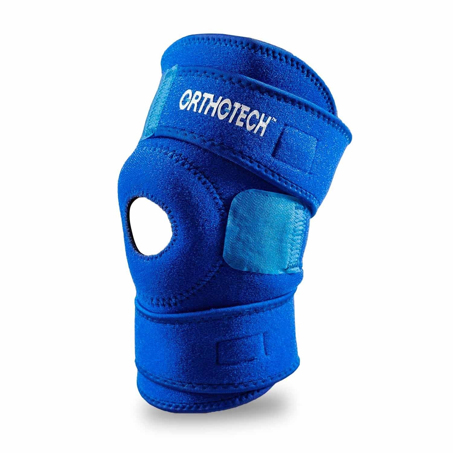 Neoprene Open Patella Knee Support (Blue, Medium)
