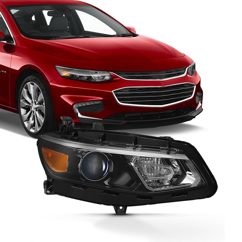 GUOHOQIX Headlight Right Passenger Side Shine Chrome Plated Housing Projector - for Chevy for Malibu L/LS/LT/Premier 2016-2018 125-8418