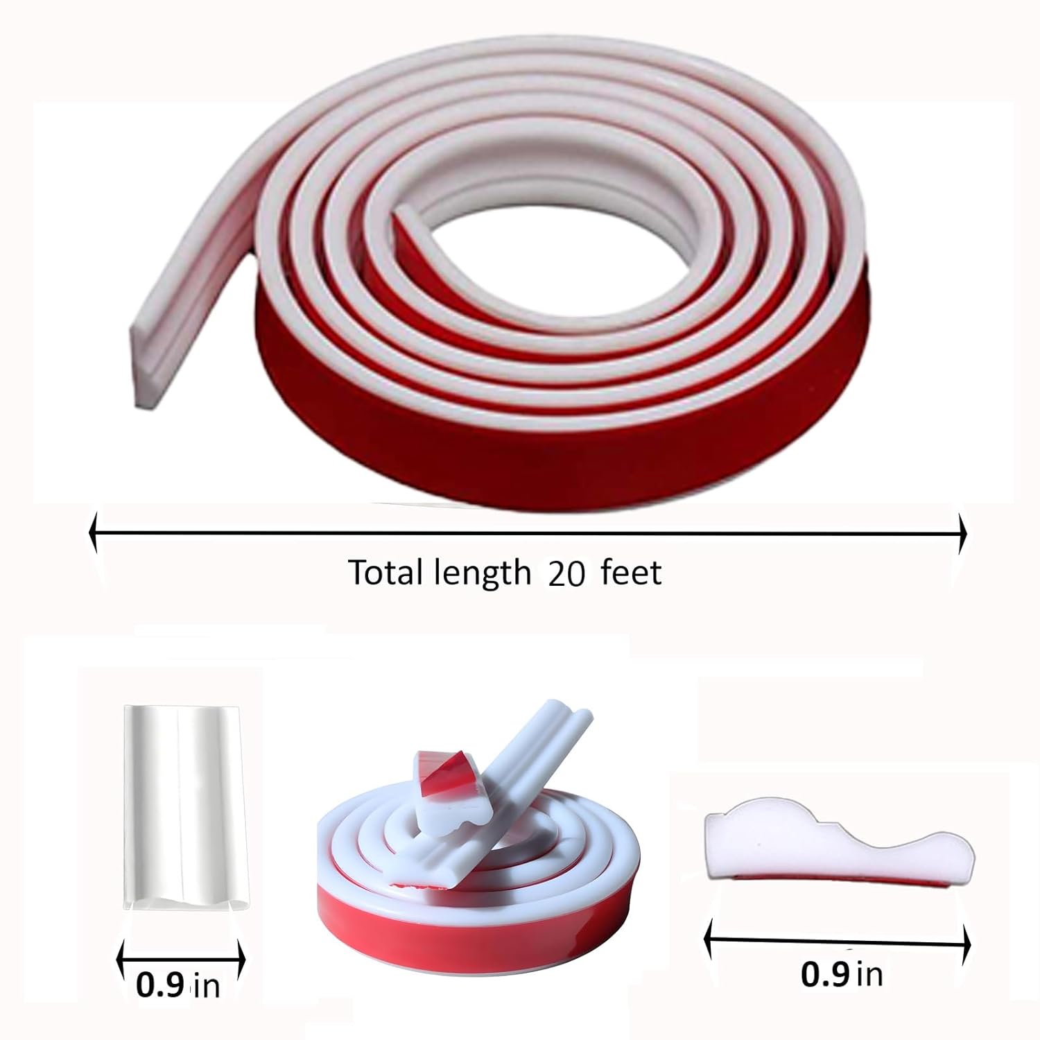 20FT×0.9'' Peel and Stick Wall Molding Trim,Flexible Molding Trim Self Adhesive Chair Rail Panel Molding,Crown Molding Peel and Stick Molding Trim for Walls,Door Trim (White, 20FT×0.9'') White 20FT×0.9''