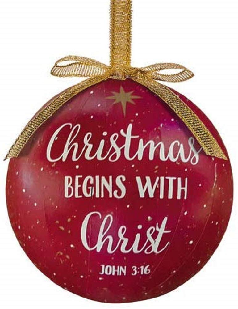Christmas Begins with Christ Decoupage Ornament - 6/pk