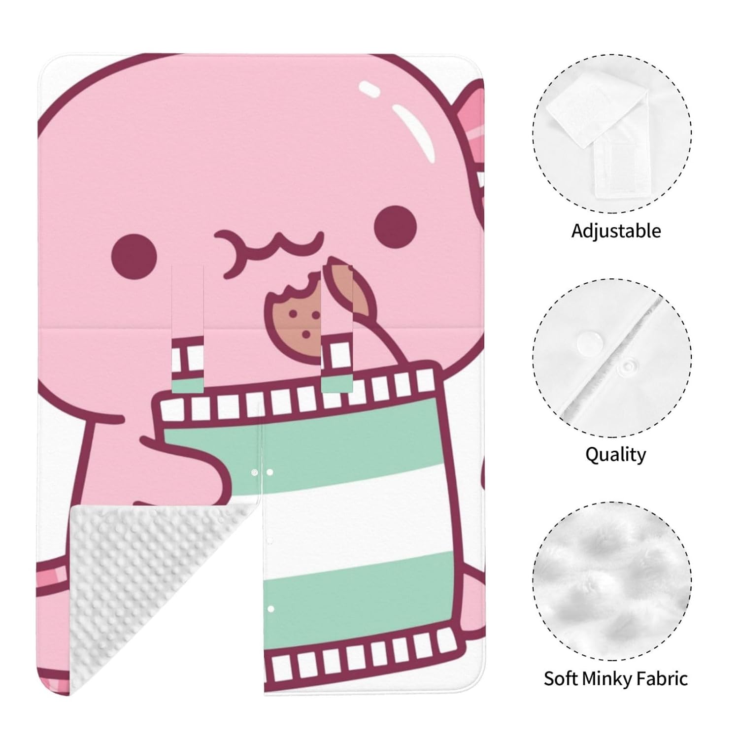 Pink Axolotl Enjoying Potato Chips Baby Car Seat Cover & Breastfeeding Nursing Cover - Breathable Stretch Fabric Multi-Use Nursing Cover for Breastfeeding