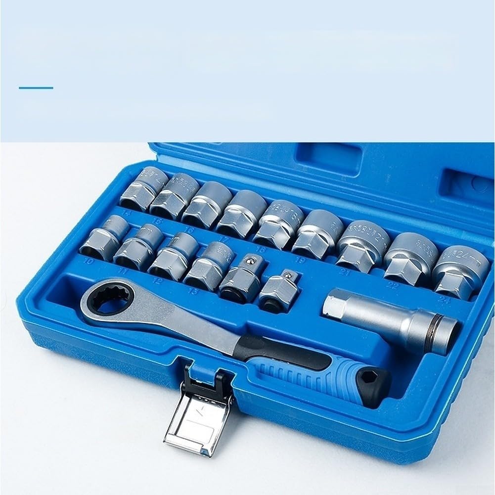 Durchsteck-Ratschenset 10-24mm Chrom-Vanadium Stahl