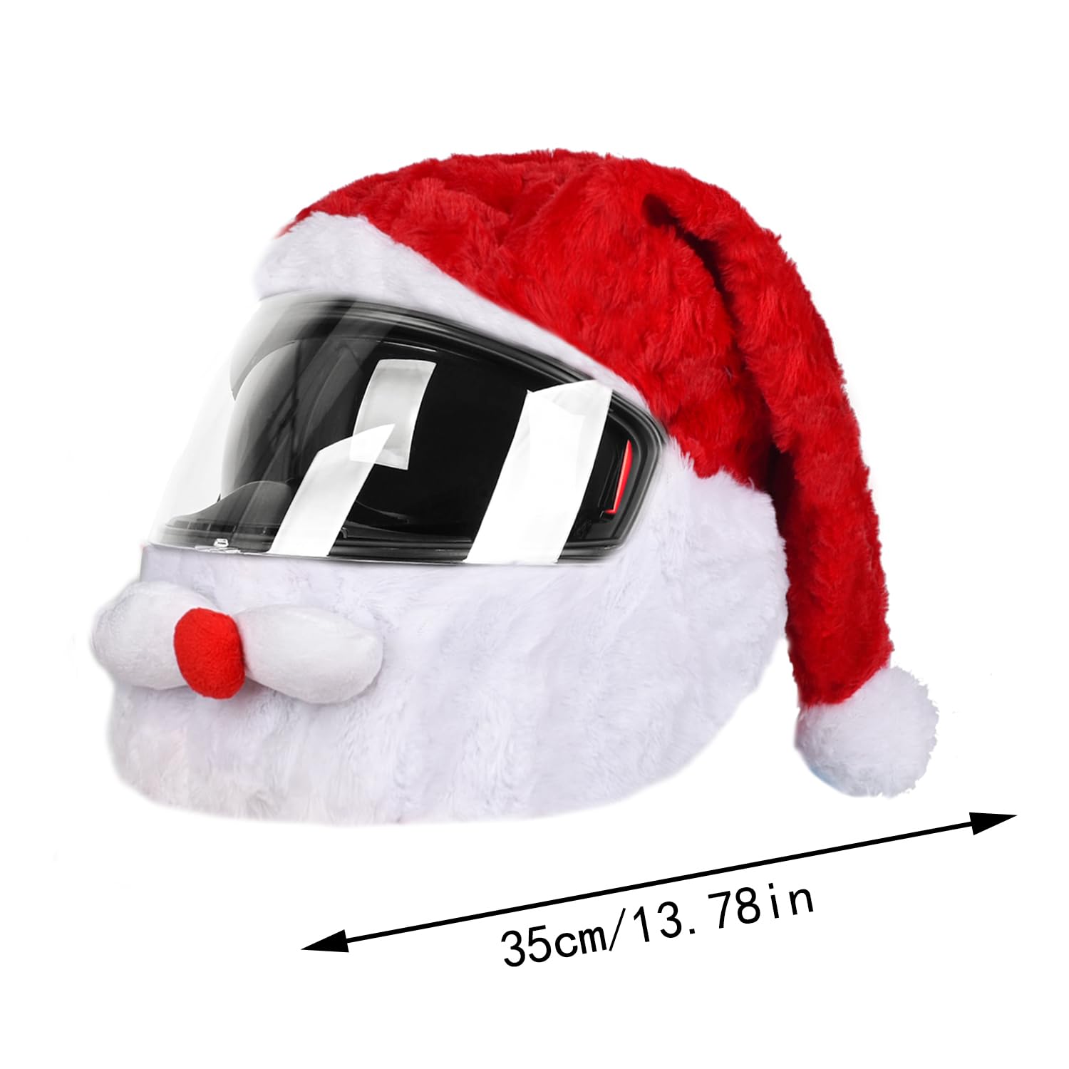 NAUZE Christmas Hat Motorcycle Helmet Cover Plush Helmet Cover Santa Claus Helmet Cover Protective Accessories for Motorcycle Helmets Decoration - Image 2