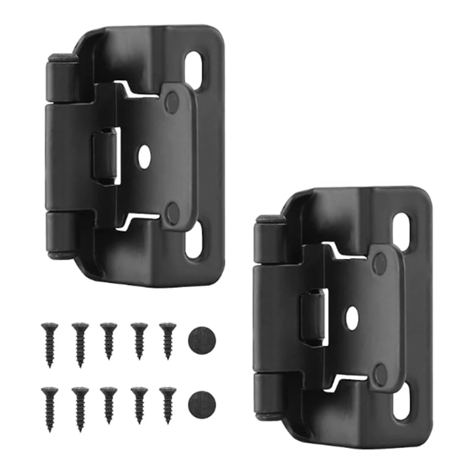 2Pcs Door Hinge with Screws 1/2 Inch Cabinet Hinges(Black)