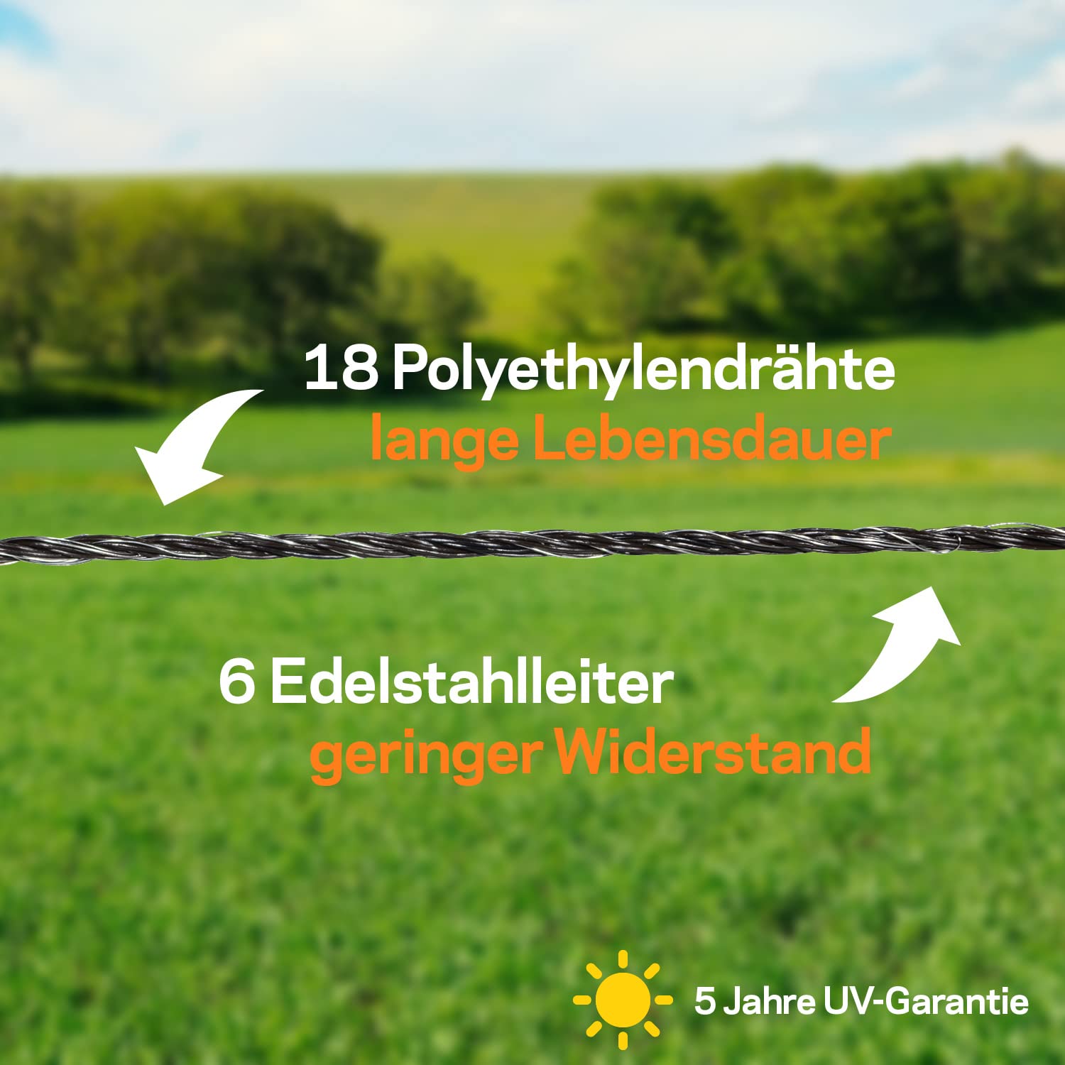 400 m Gallagher Weidezaunlitze Vidoflex 6 (Terra)
