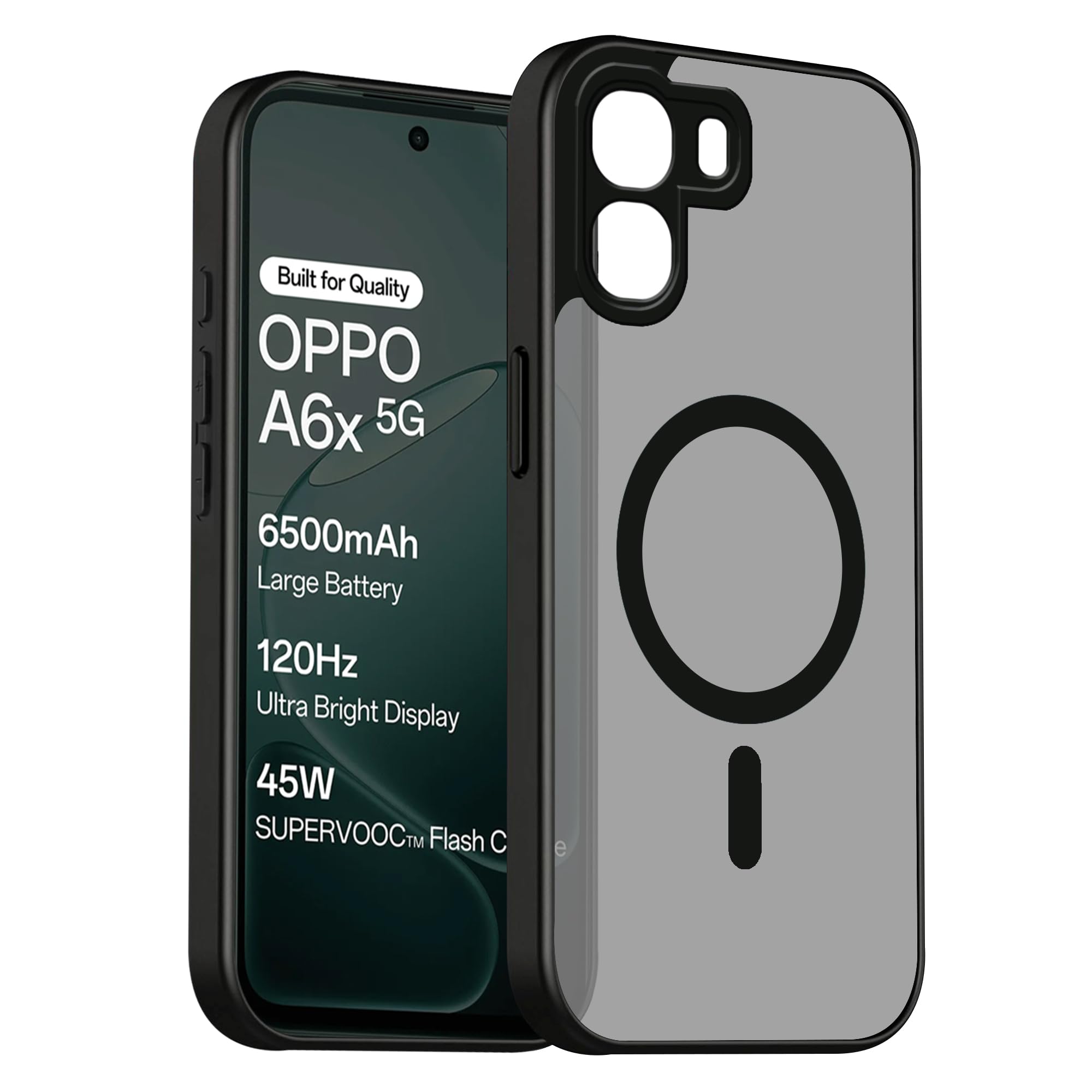 Cat Care Hybrid Shockproof Case for Oppo A6S 5G, Black - Image 1