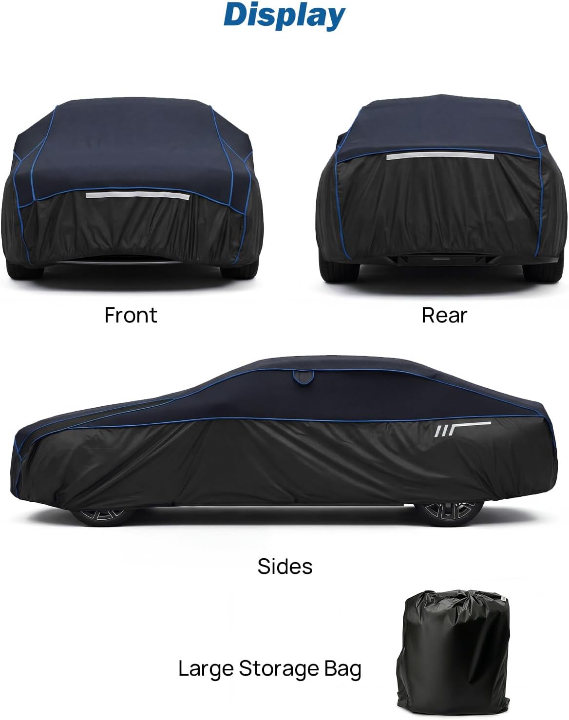 JOYTUTUS Hail Protector Car Cover for Sedan (194-208 inch), Thick EVA Padded Anti-Hail Cover, Waterproof All Weather Hail Protection Car Cover