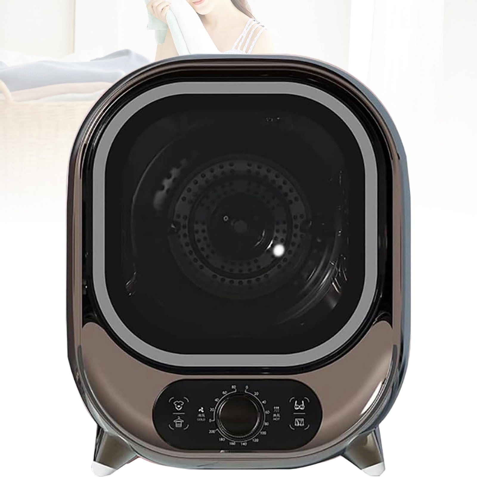 Secadora De Condensación Pequeña, Secadora Compacta Y Silenciosa, con Sonda Control De Temperatura Dual, Funcionamiento silencioso para el hogar y el Dormitorio ElectroplatedBlue
