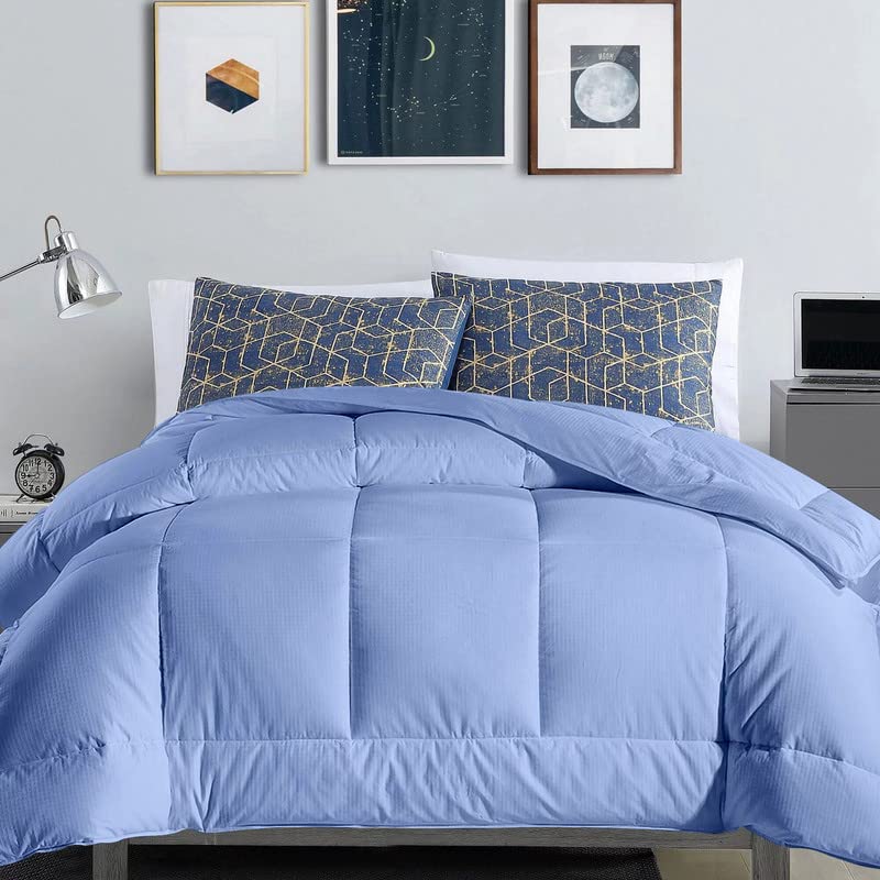 MammaYo Razzai Down Alternative Soft Quilted 300 GSM All Weather Comforter (92" x 106" Inches/233cm x 269cm) - King Size Comforters|Sky Blue| TC - 400