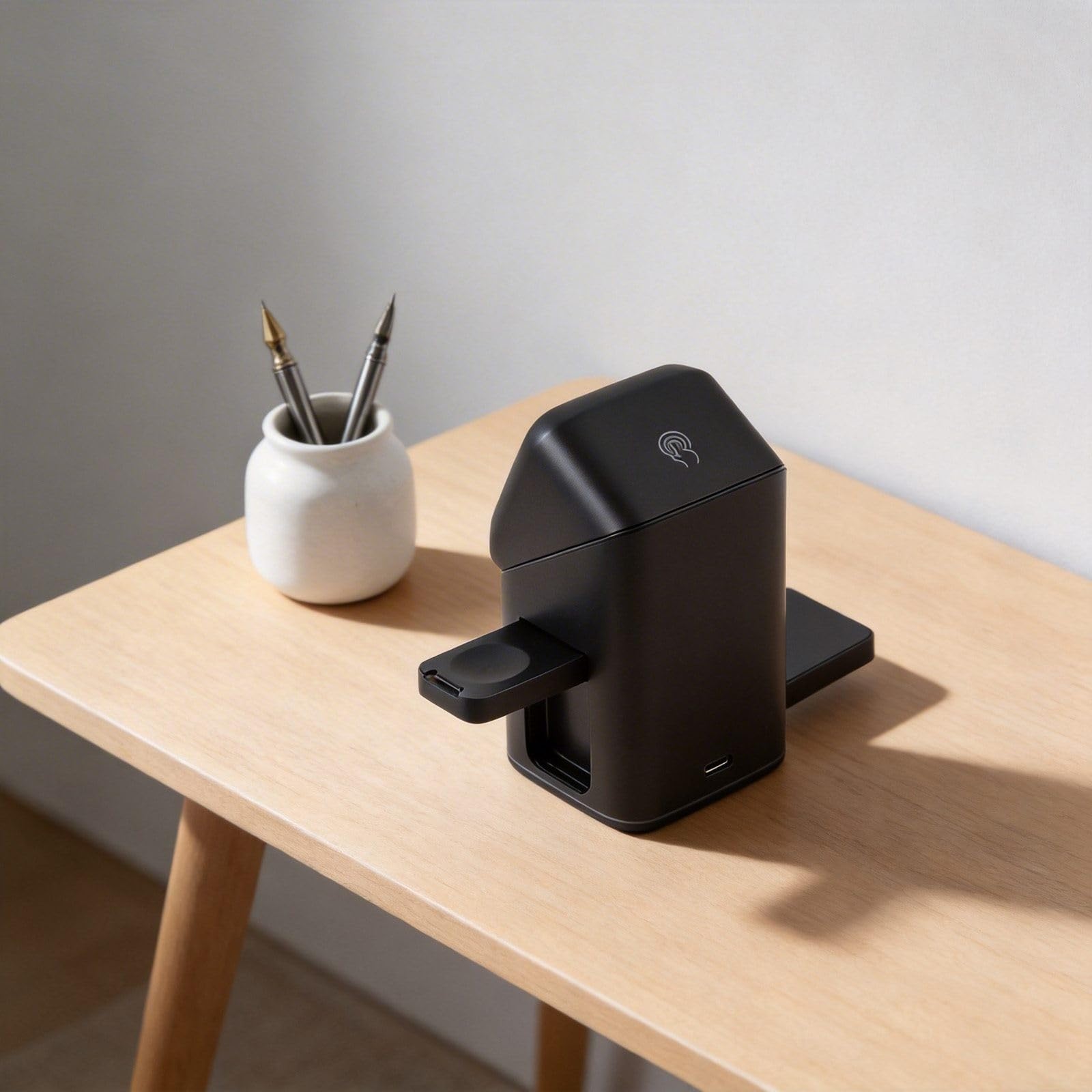 Caricabatterie Wireless 3 in 1 Magnetico 15W Rotazione 180° per iPhone e Watch Base Ricarica Rapida per Ufficio(black)