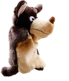 Regalos para Calendario de Adviento Gris Lobo Peluche Muñeca de Mano Regalo Animal Muñeca Jardín de infantes Educación Temprana Padres Niño Pequeñas Manos de Muñeca (Marrón, Talla Única)