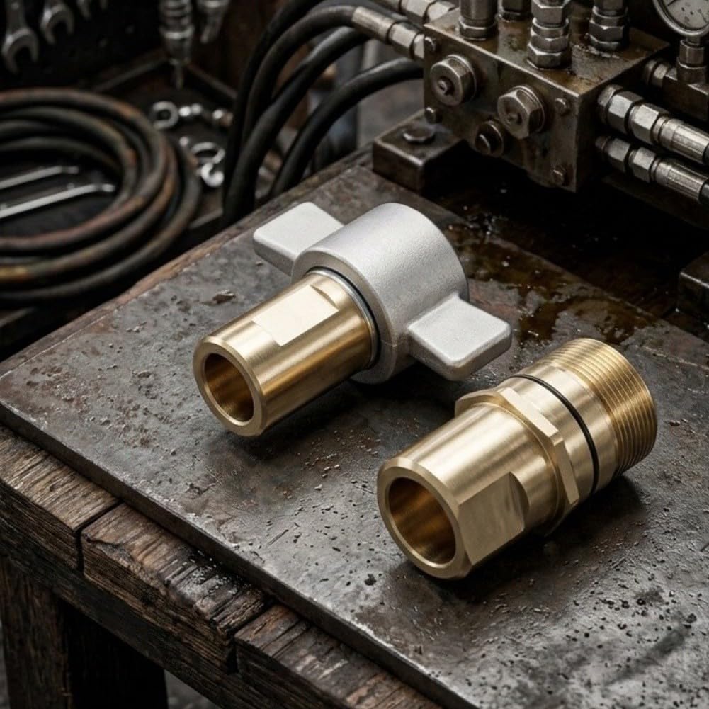 1 Zoll NPT Wet Break Kupplung Messing 3000 PSI - Hydraulik für schnellkupplung für Kipper & Schwerlastmaschinen mit für flügelmutter