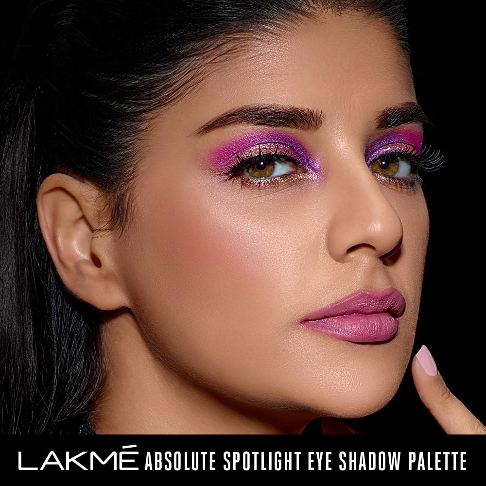Lakmé Glitterati Chroma Chic Eye Shadow Palette, Highly Pigmented, Shimmery, Lightweight, Smokin Glam|| 12 g 1