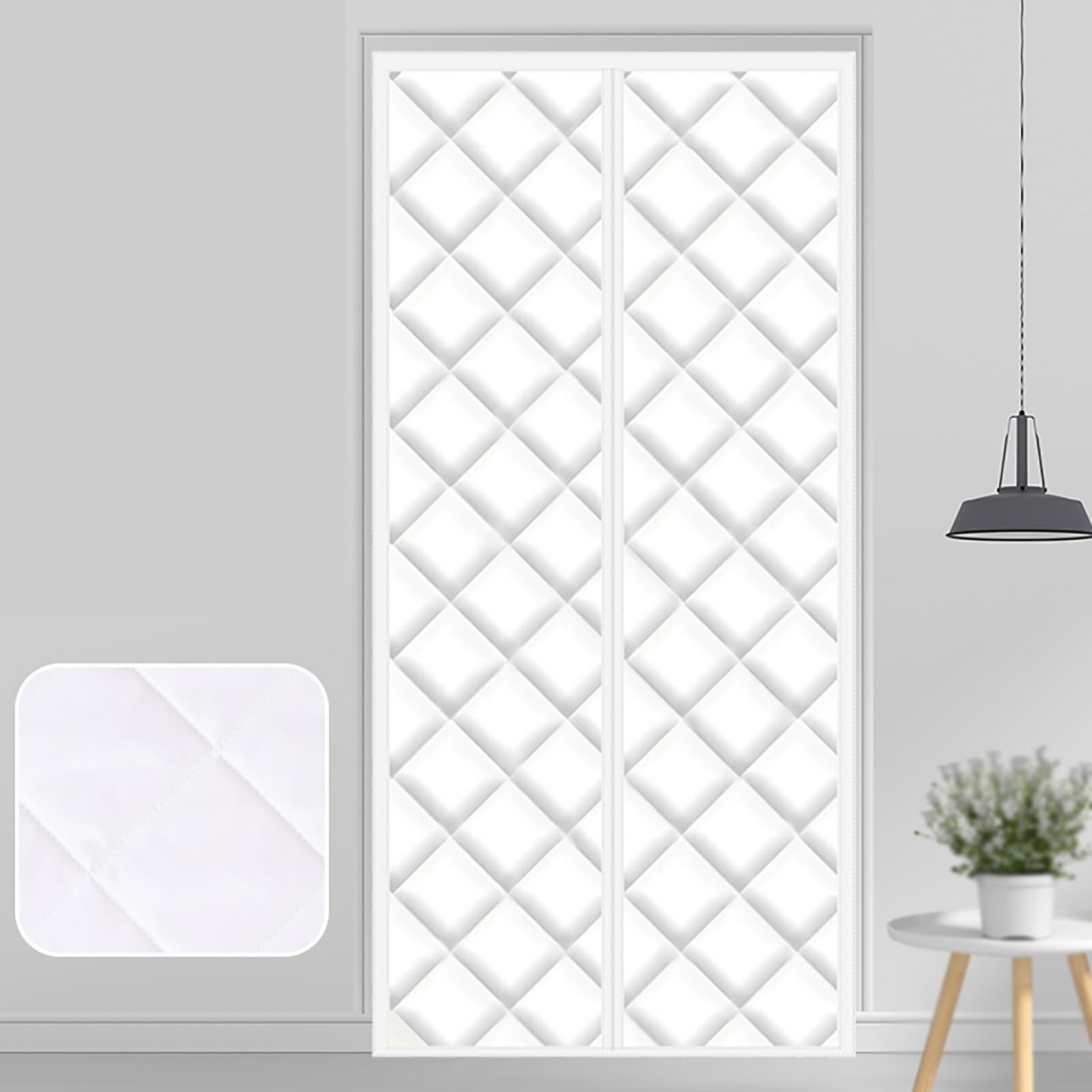 VFDVSWZSA door curtain, Oxford Cloth, and Windproof, Wear-resistant and Durable(White,95 * 220cm/37.4 * 86.6in)