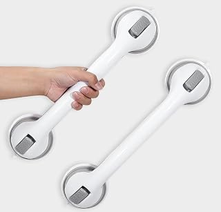 Shower Grab Bars for Elderly, Suction Shower Handles for Bathroom Safety, Non-Slip Shower Safety Bars for Seniors, Removable Grab Bars for Shower Walls, Bathtub Support 16 Inch (2 Pack)