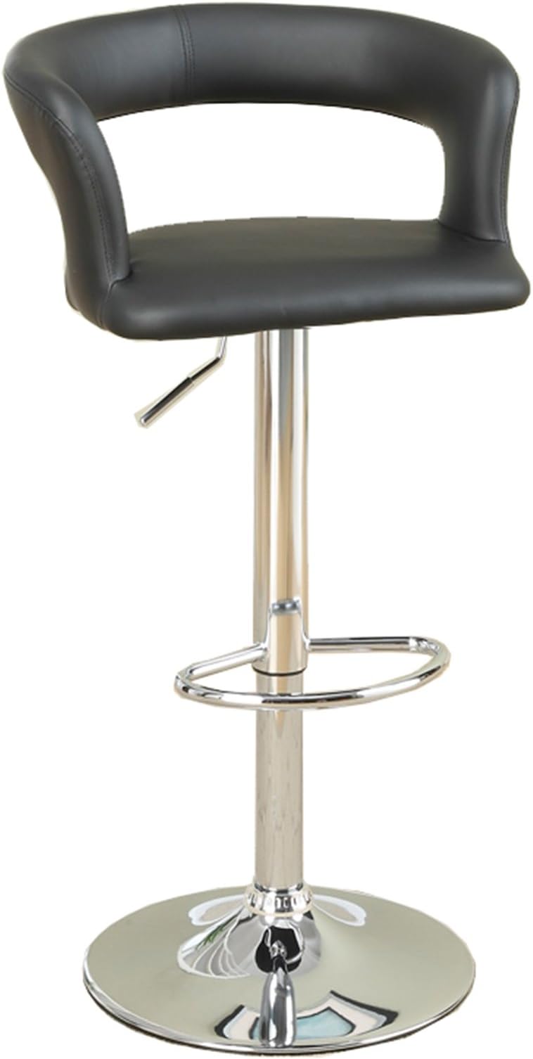 Poundex2 Piece PU Wide Back Barstool Set Bar Stool, Black