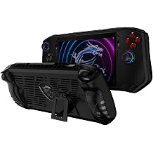 Protective Cover Case for Msi Claw Soft TPU Protector Cover Shell with Kickstand for Msi Claw Handheld Console Black