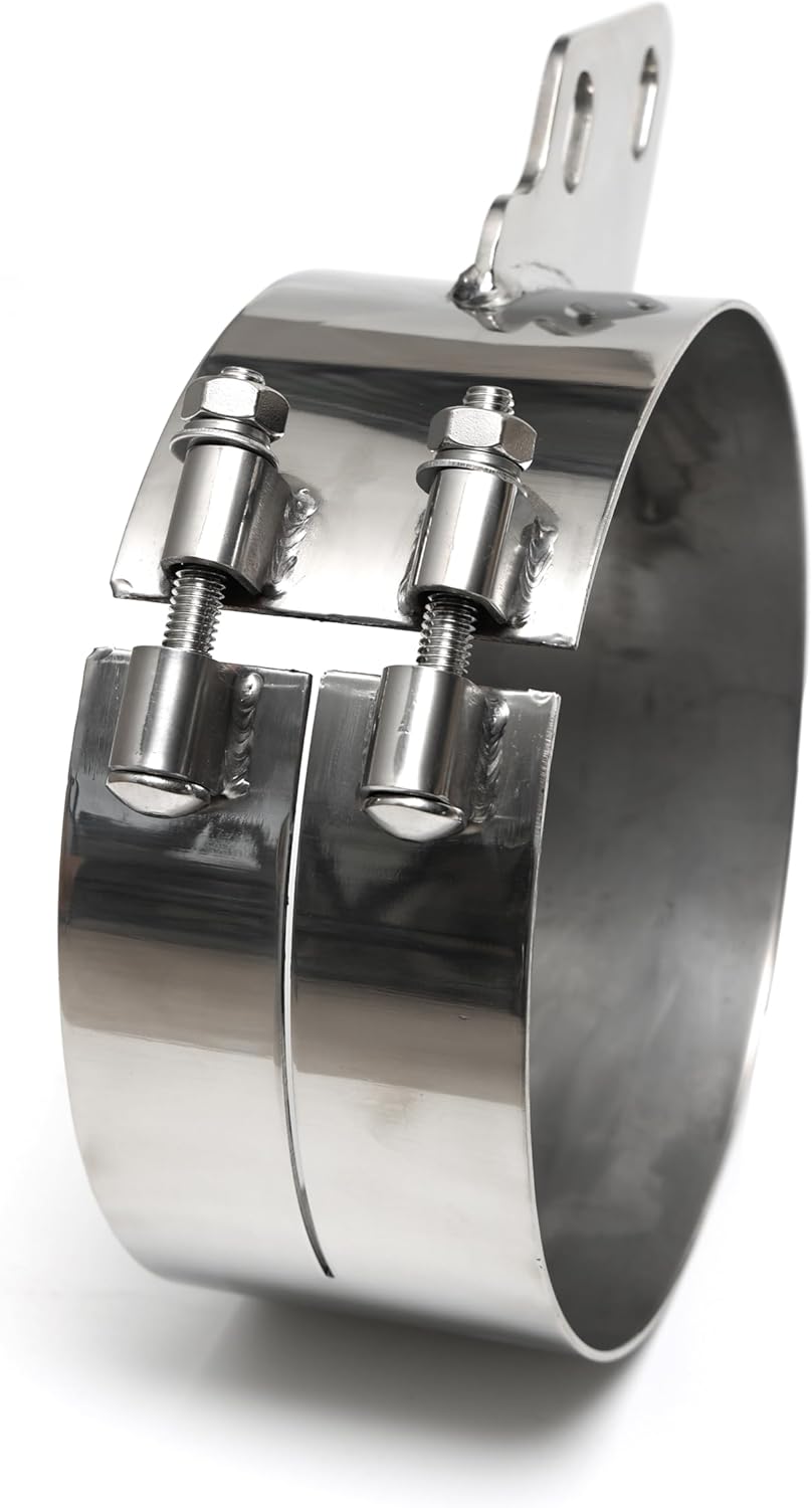 Stainless Steel Exhaust Mount Clamps, 6 inch, 7 inch, 8 inch (6 inch)