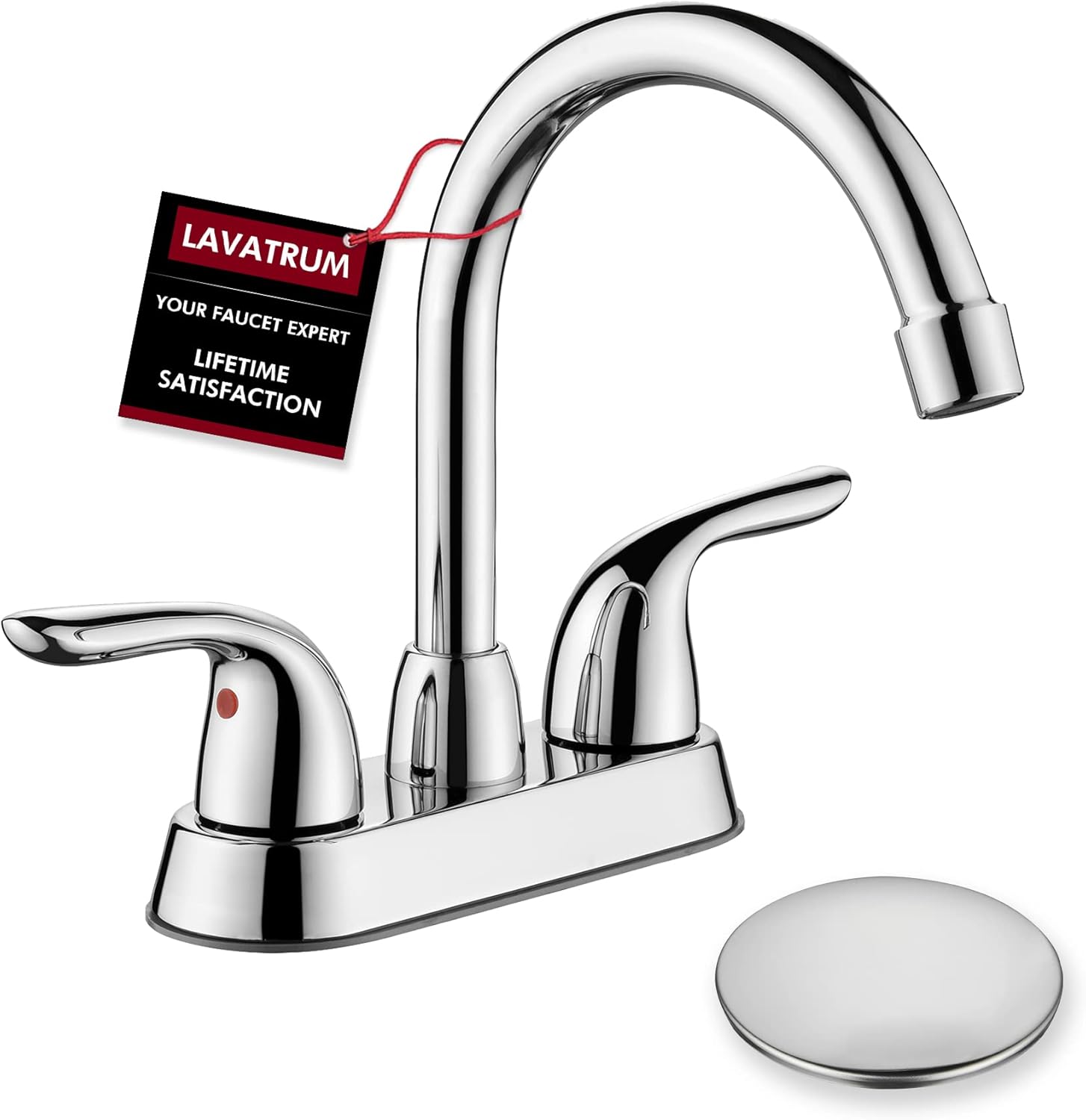 Lavatrum Bathroom Faucet, 2 Handles Centerset Lavatory Sink Faucet 4