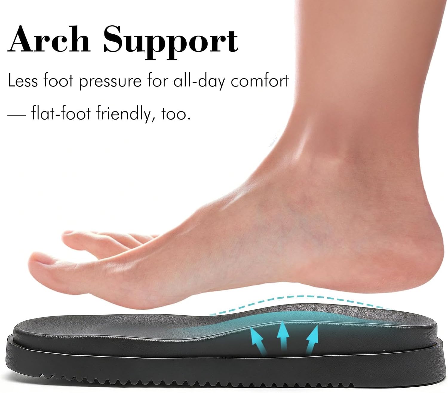 katliu Women's Comfort Flat Sandals Double Buckle Adjustable Slide Sandals Casual Summer Sandals with Arch Support